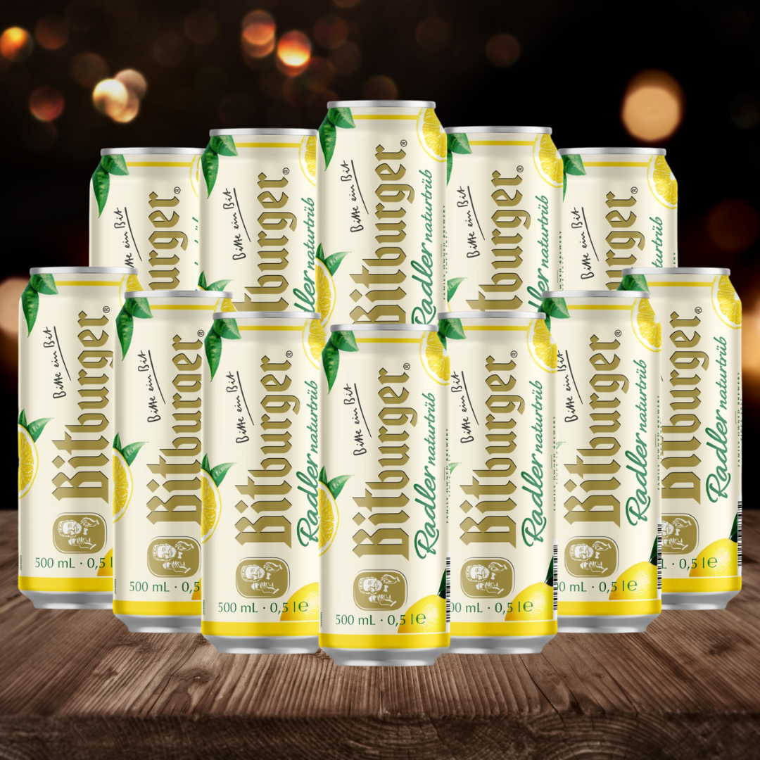 Bitburger Low Alcohol German Radler 500ml Cans (multipack) - 1.9% ABV