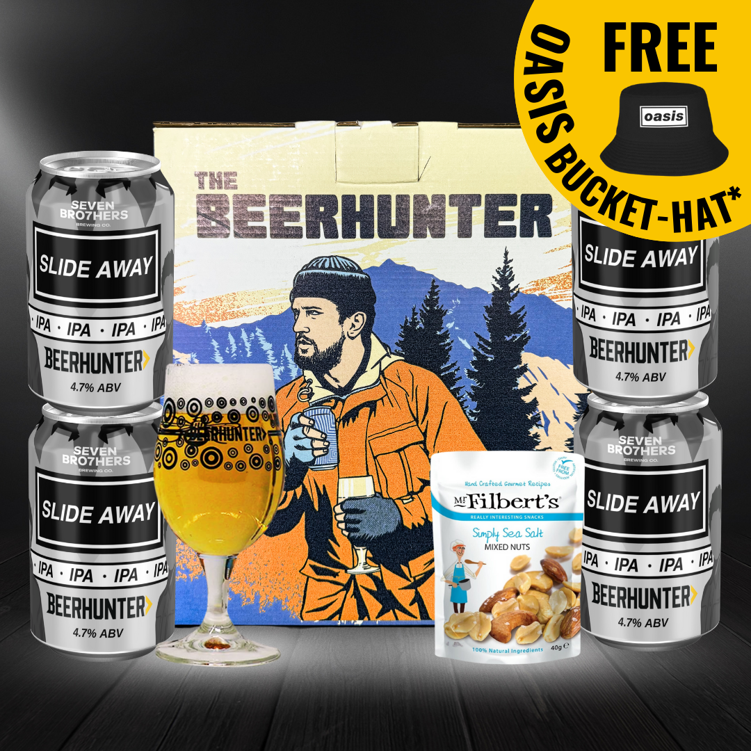Seven Bro7hers x Beerhunter Slide Away IPA – Oasis Inspired Craft Beer 330ml Cans (4.7% ABV) - Multipack