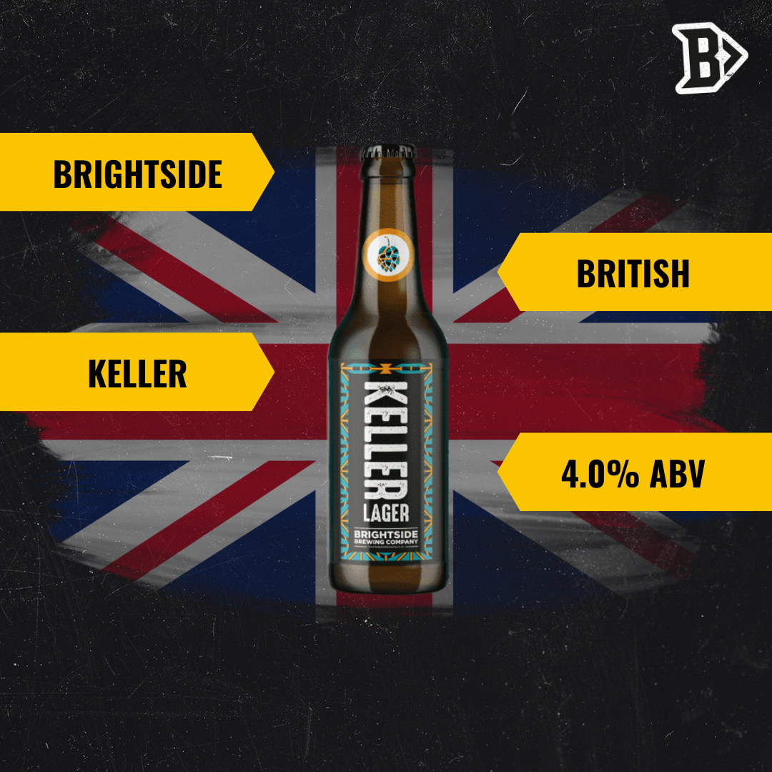 Brightside Brewing Keller Lager 330ml Bottle - 4.0% ABV (12 Pack)