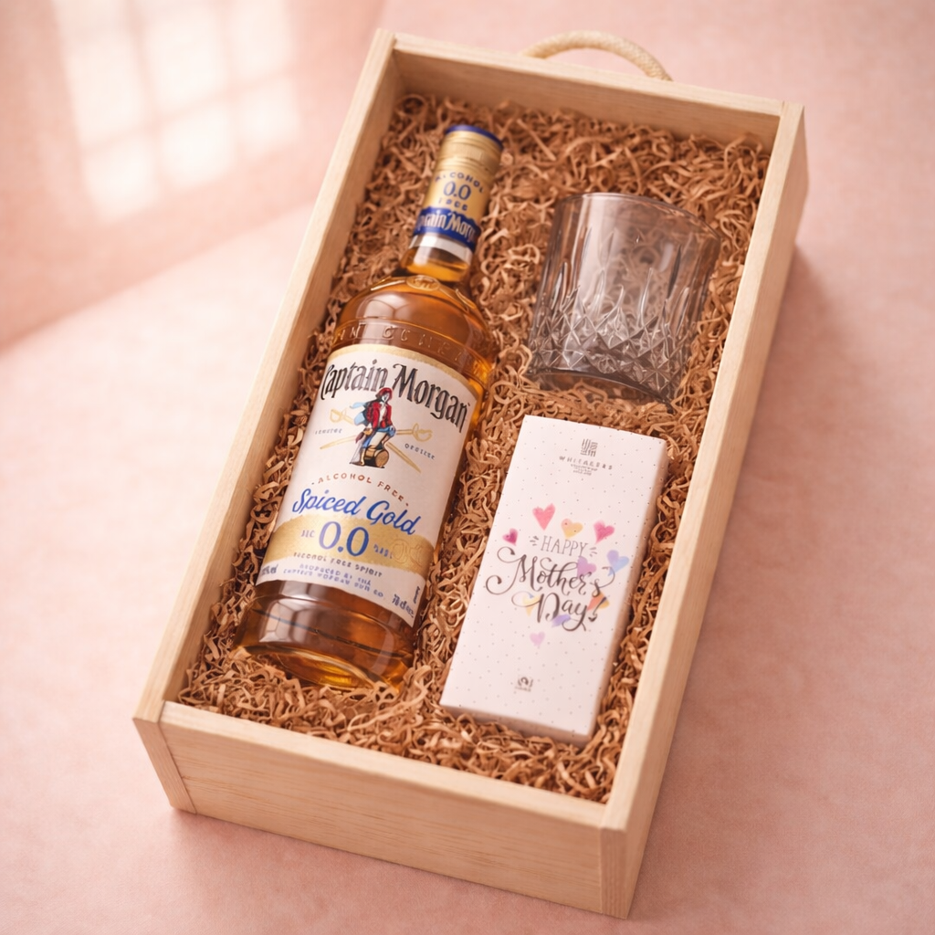 Mother’s Day Captain Morgan 0.0% Alcohol-Free with Glass &amp; Chocolate