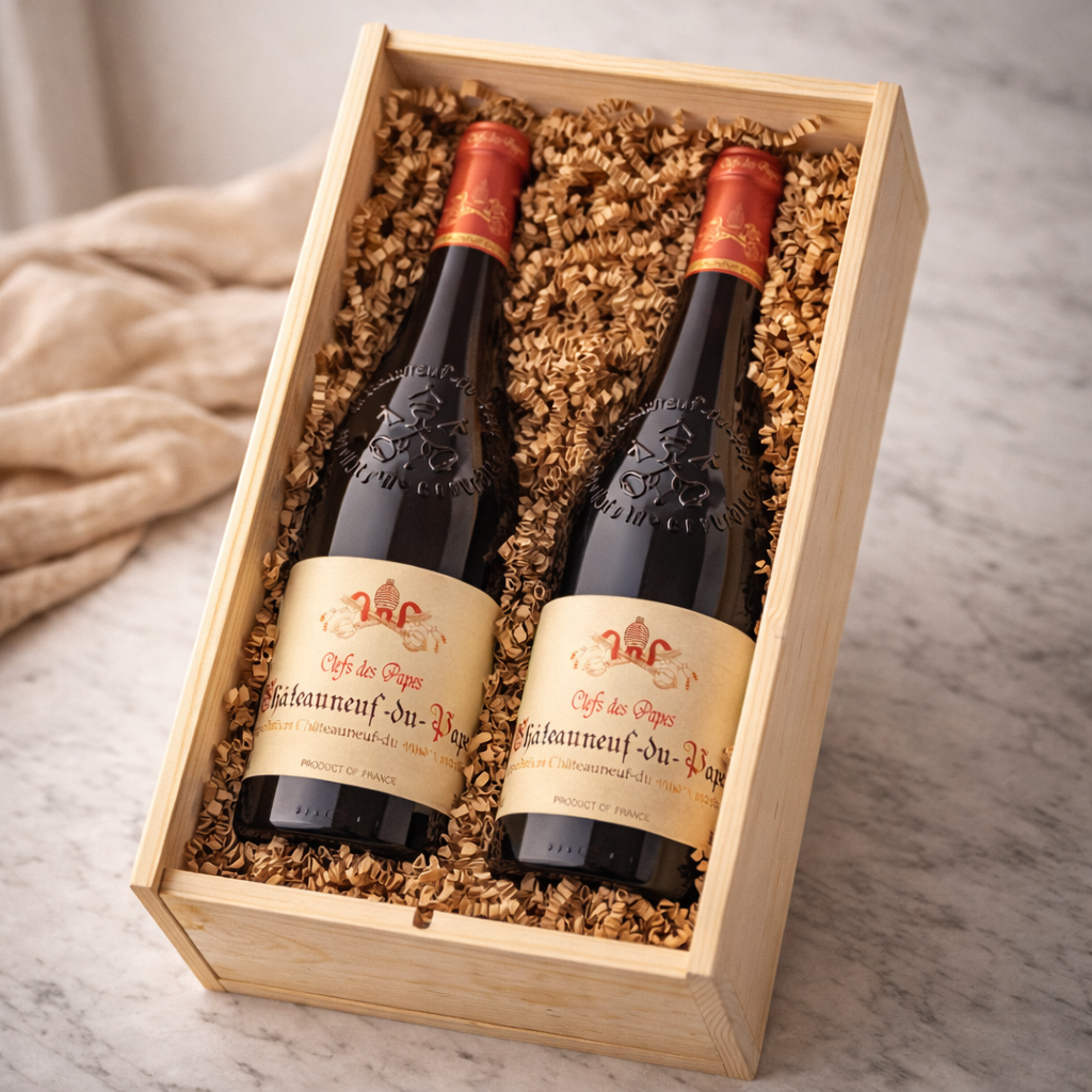 Personalised 18th Birthday Chateauneuf Du Pape Red Wine Gift Set Two x 75cl