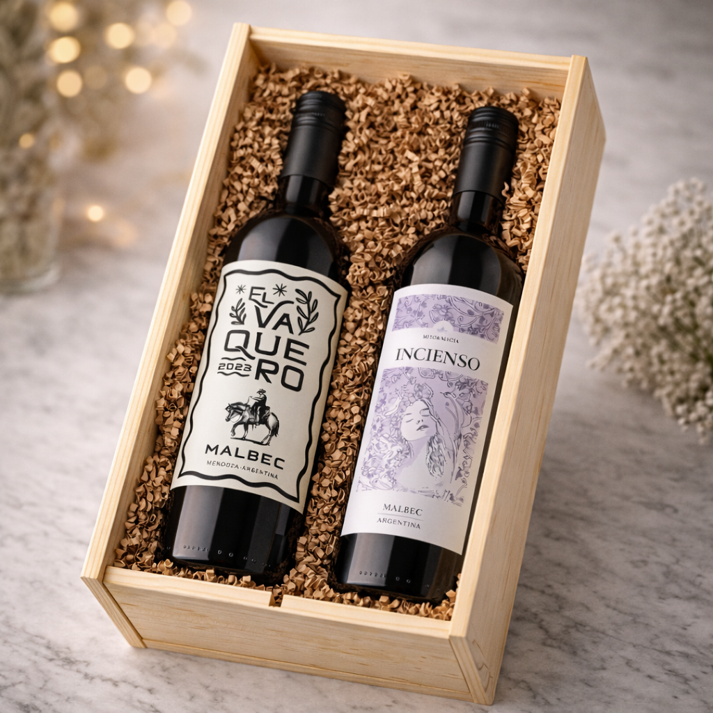 Personalised 60th Birthday Malbec Classic Red Wine Gift Set Two x 75cl