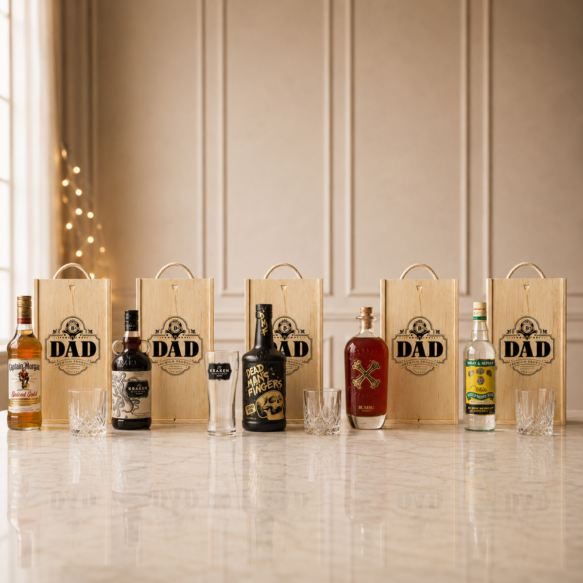Best Dad Rum Gift Set with Glass – Premium Rum Selection 70cl (Choose Kraken, Bumbu, Bacardi &amp; More)
