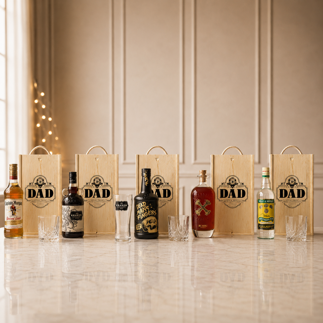 Best Dad Rum Gift Set with Glass – Premium Rum Selection 70cl (Choose Kraken, Bumbu, Bacardi & More)