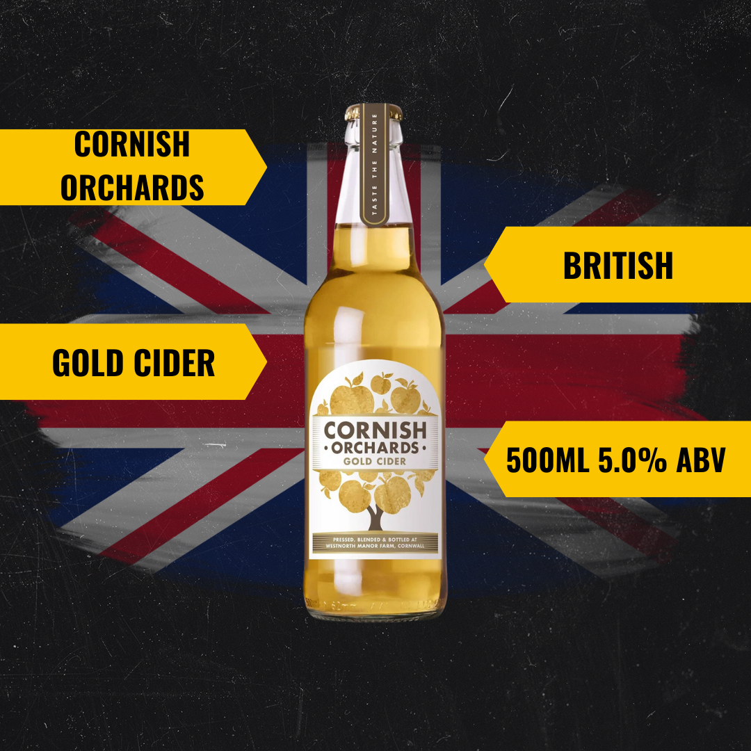 Cornish Orchards Gold British Cider 500ml Bottles - 5.0% ABV (12 Pack)