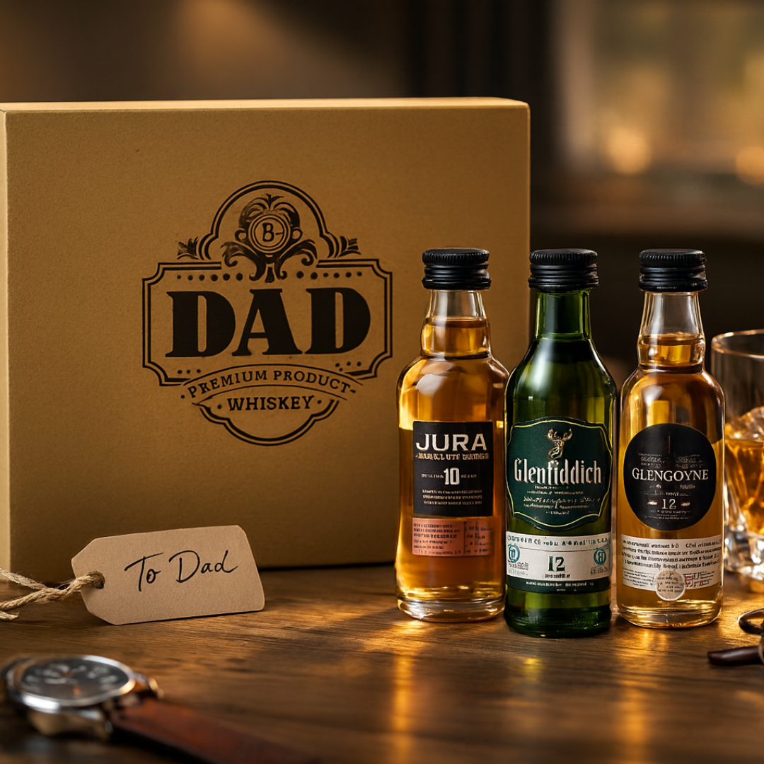 Premium Scotch Malt Whisky Miniatures Gift Box Set for Dads (3 x 5cl)