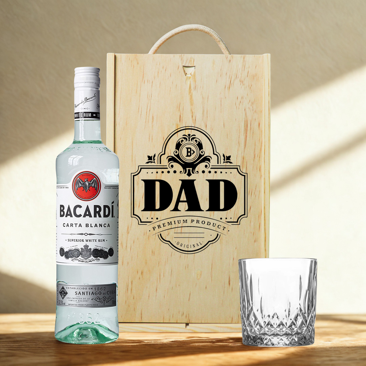 Best Dad Rum Gift Set with Glass – Premium Rum Selection 70cl (Choose Kraken, Bumbu, Bacardi &amp; More)