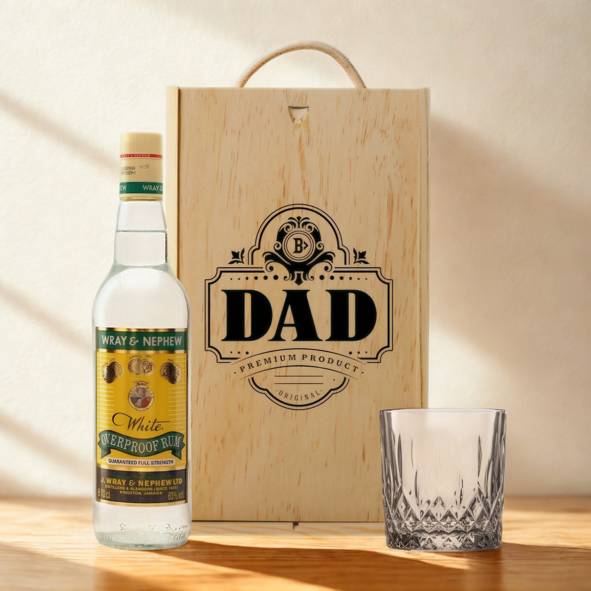 Best Dad Rum Gift Set with Glass – Premium Rum Selection 70cl (Choose Kraken, Bumbu, Bacardi &amp; More)