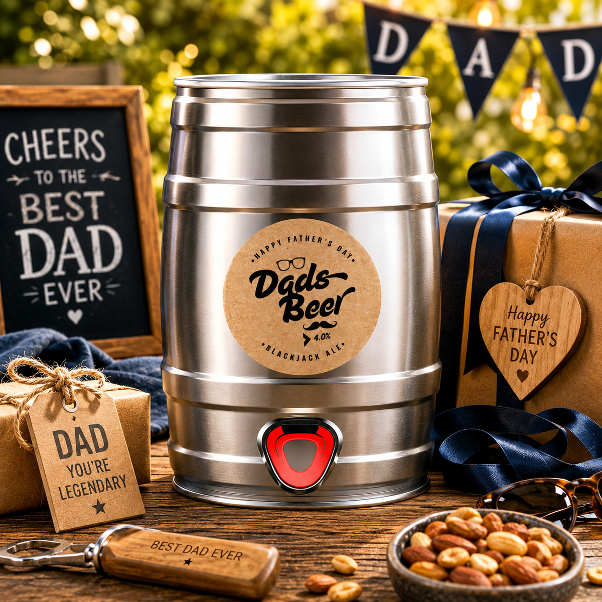 Father's Day Dad's Beer Mini Keg 5 Litre – Limited Edition Blackjack Brewery Ale 4.0% ABV