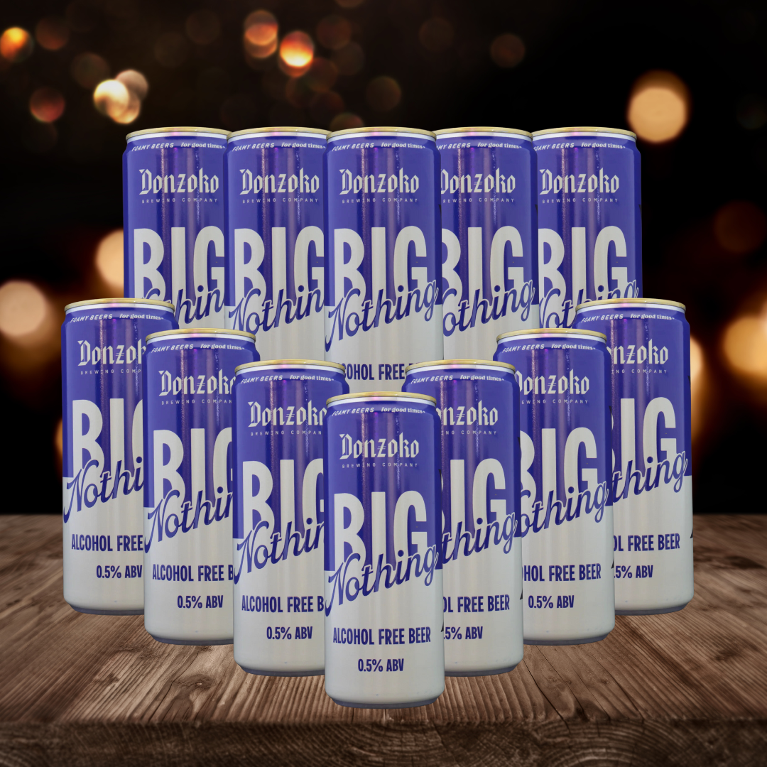 Donzoko Big Nothing British Low Alcohol Beer 330ml Cans - 0.5% ABV (12 Pack)