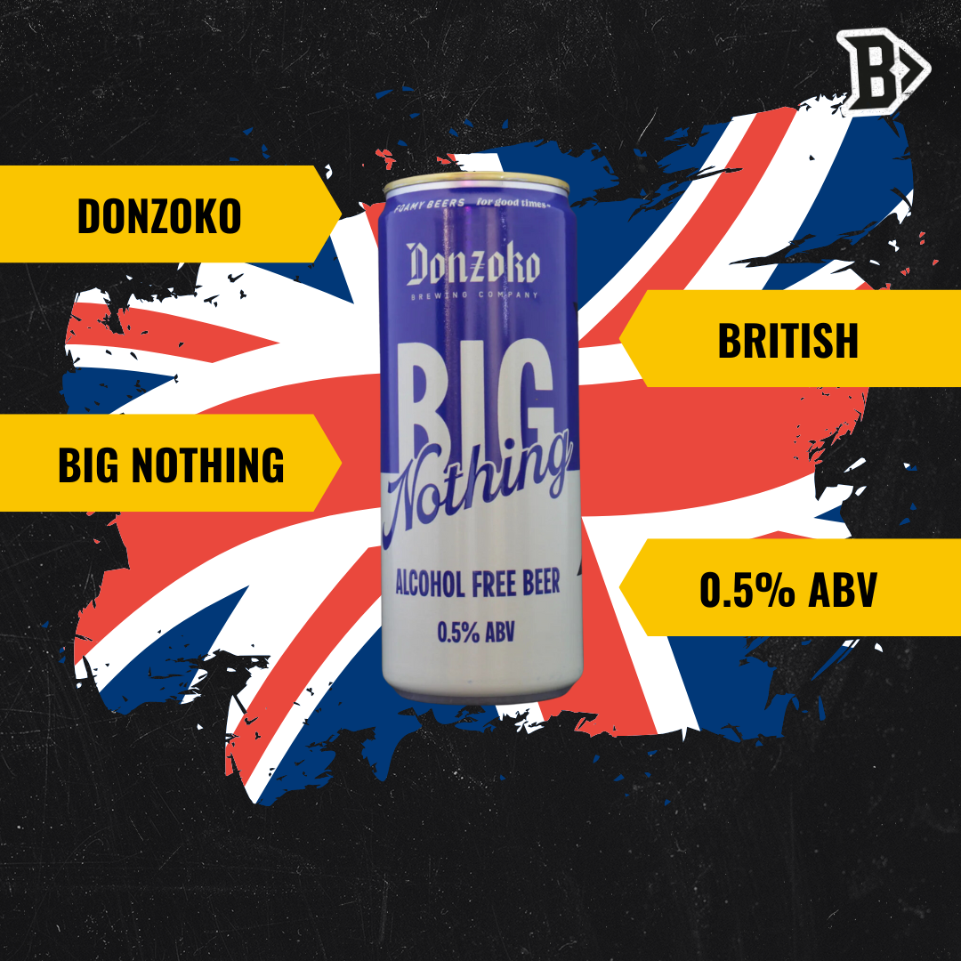 Donzoko Big Nothing British Low Alcohol Beer 330ml Cans - 0.5% ABV (12 Pack)