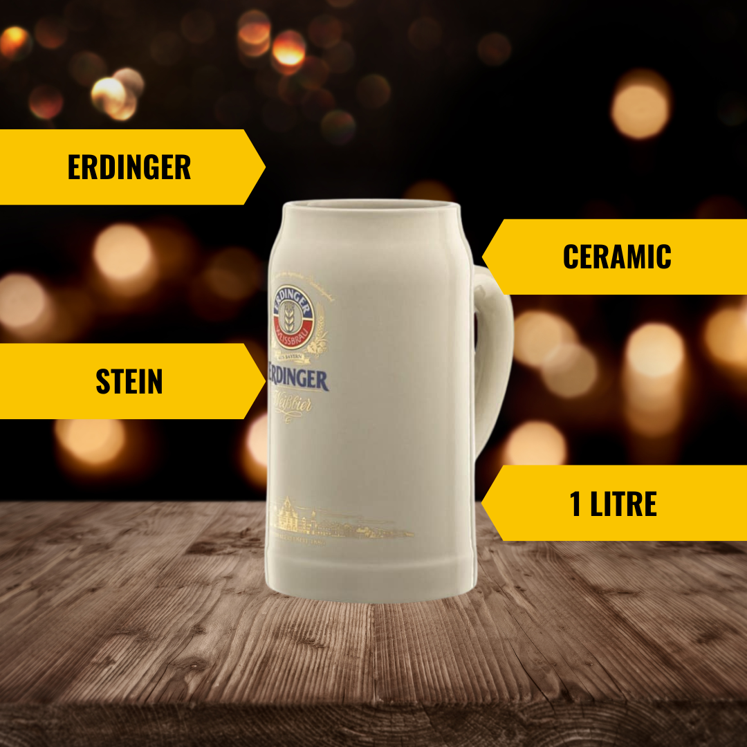 ERDINGER Official 1ltr Ceramic Branded Stein - BEERHUNTER