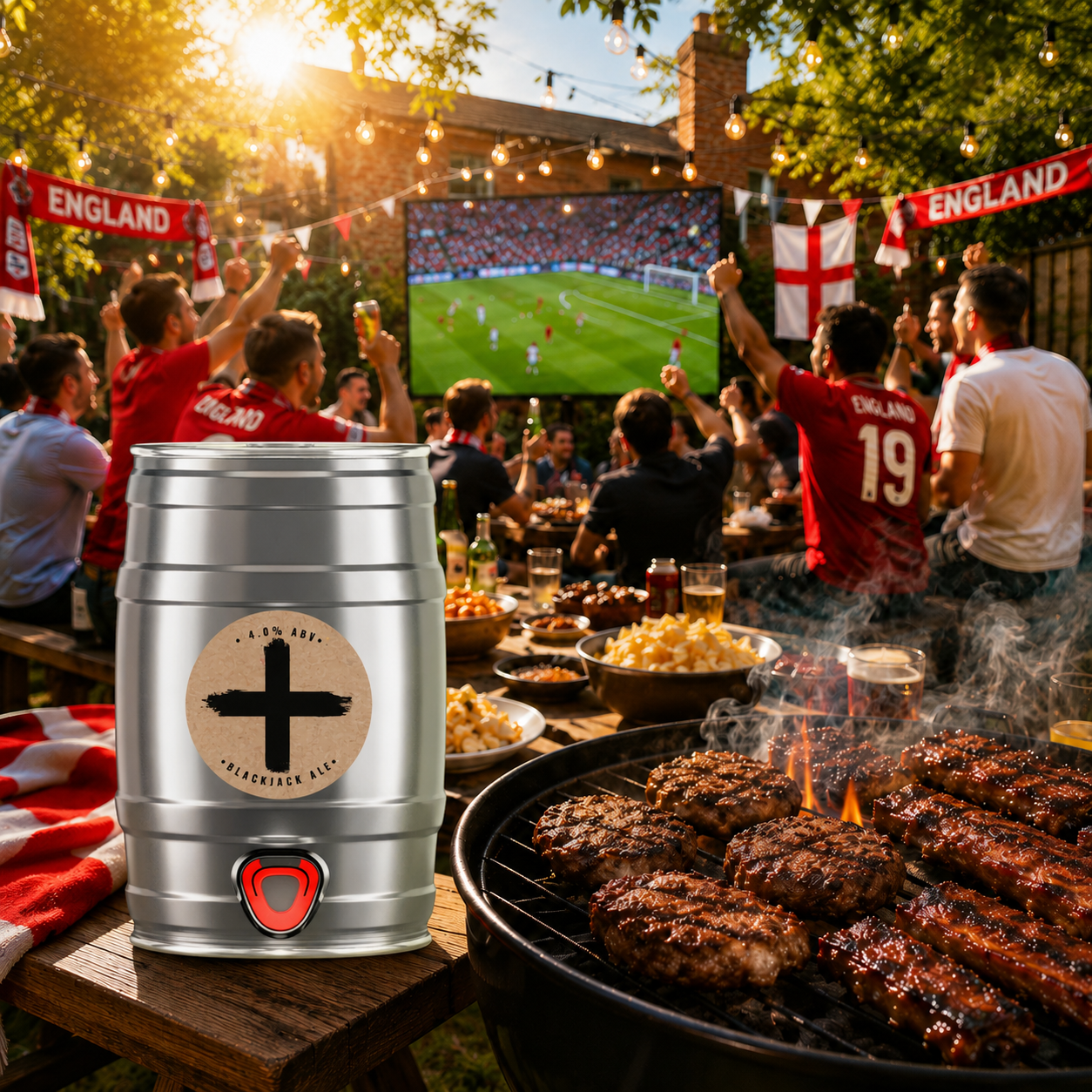 England Mini Keg – 5 Litre Limited Edition Blackjack Brewery Ale (4.0% ABV)