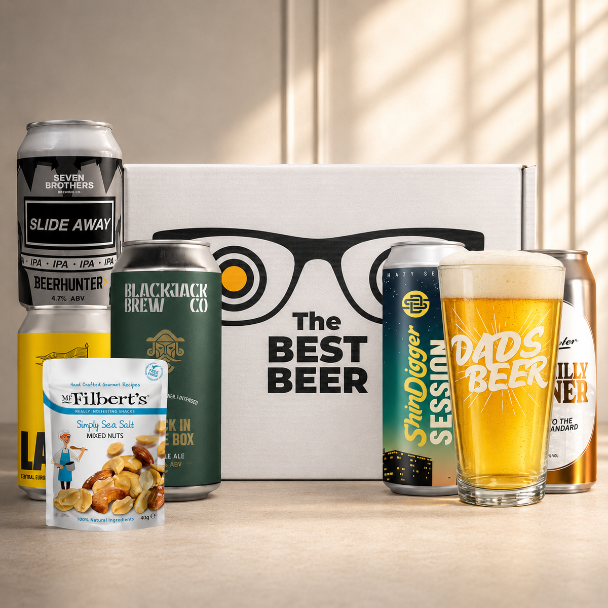 Manchester Craft Beer “Best Dad” Gift Pack (5 Cans) with Dad’s Beer Glass