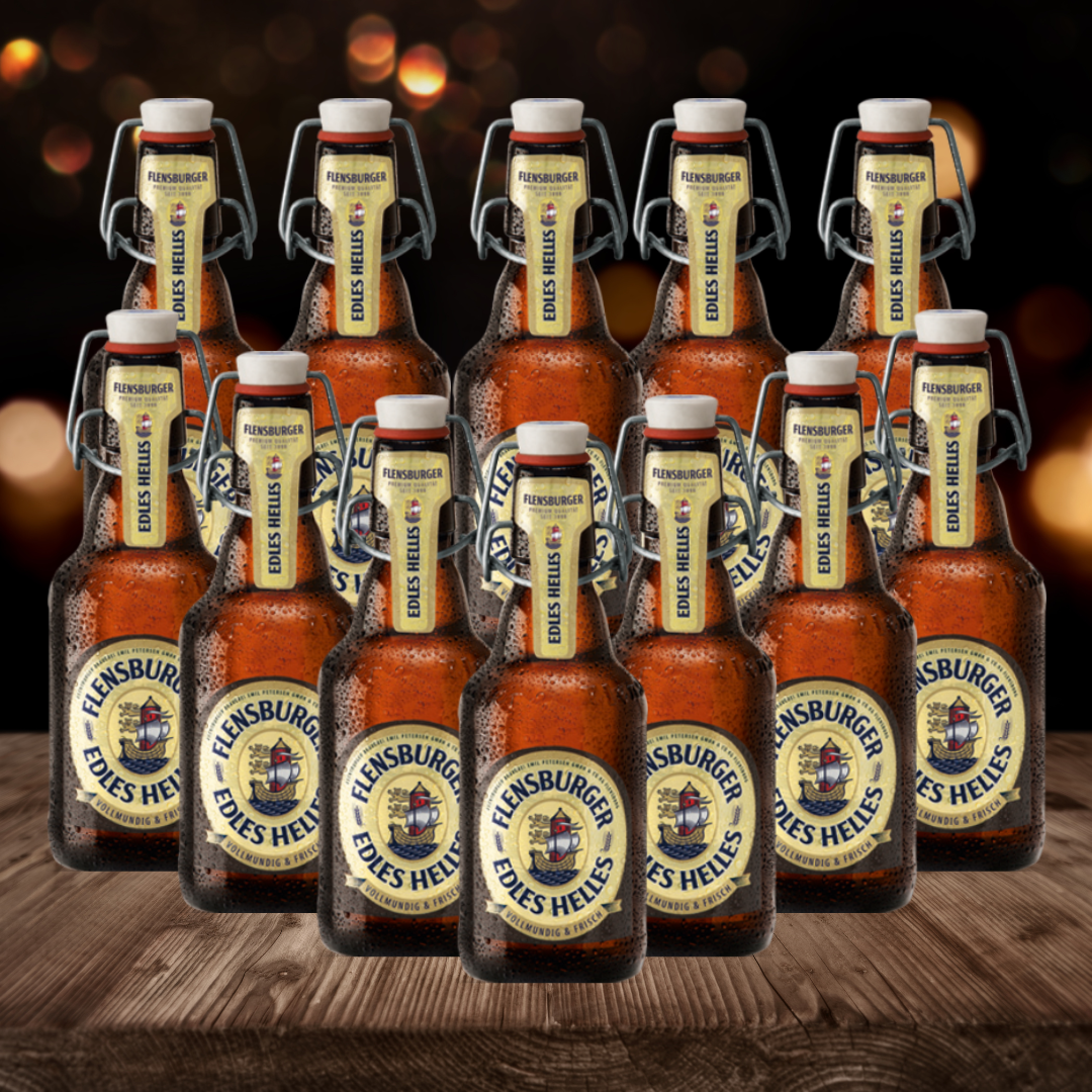 Flensburger Edles German Helles 330ml Bottles – 5.4% ABV (12 Pack) - BEERHUNTER