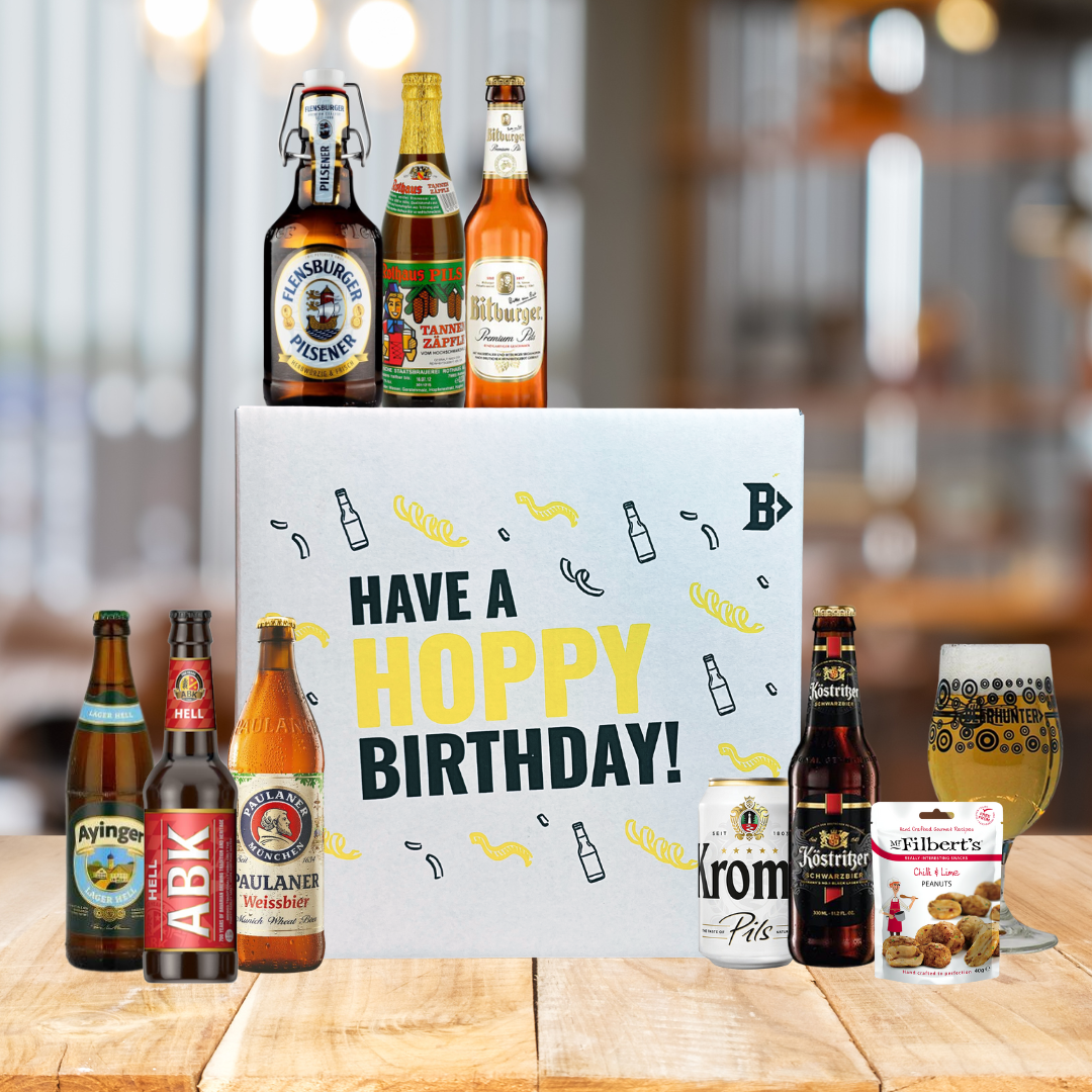 German Beer Hoppy Birthday Gift Box - Premium Selection - (8 Pack)
