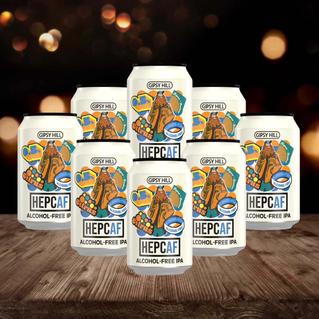 Gipsy Hill British Hepcaf Alcohol free IPA 330ml Cans - 0.5% ABV (8 Pack)