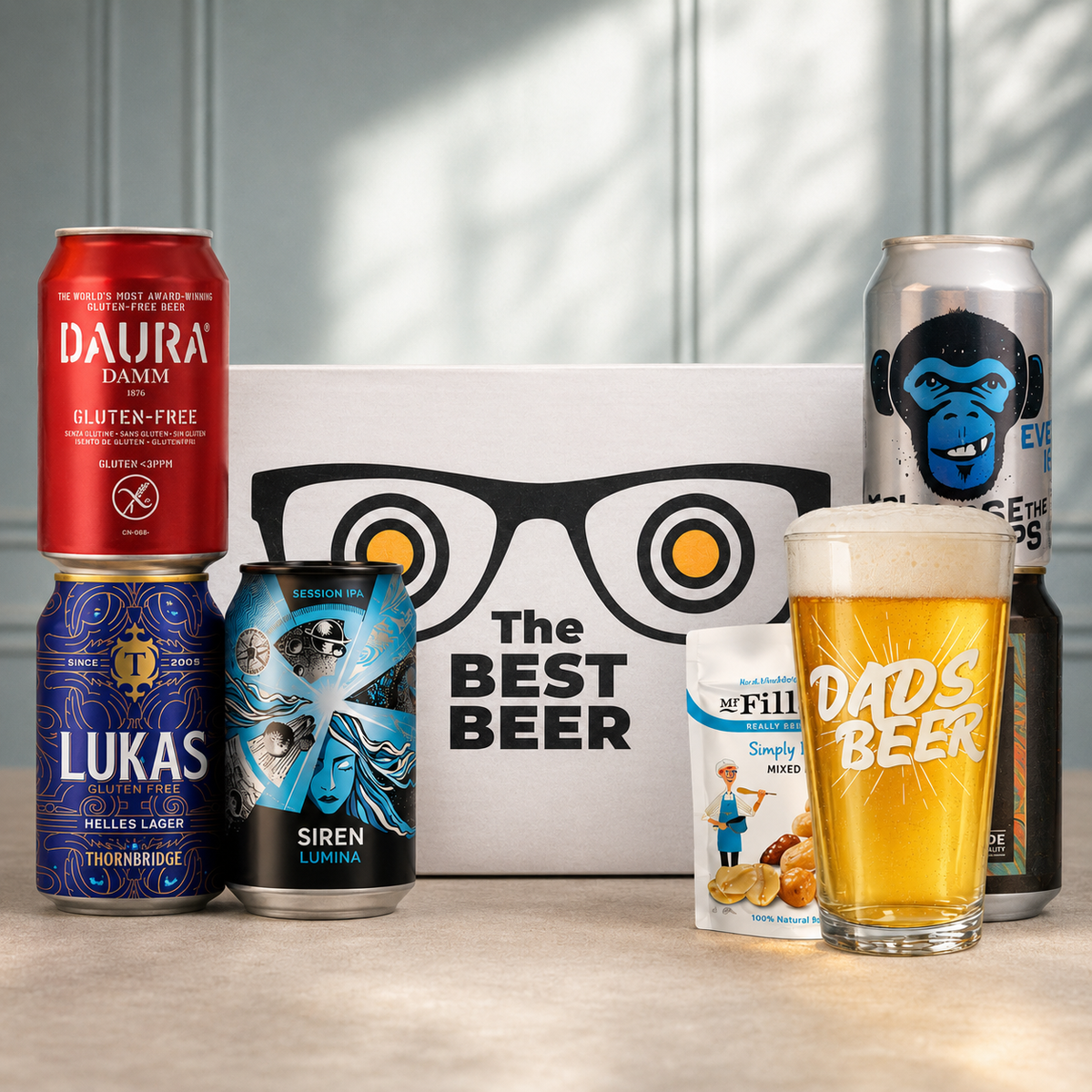 Gluten Free Craft Beer “Best Dad” Gift Pack with Dad’s Beer Glass