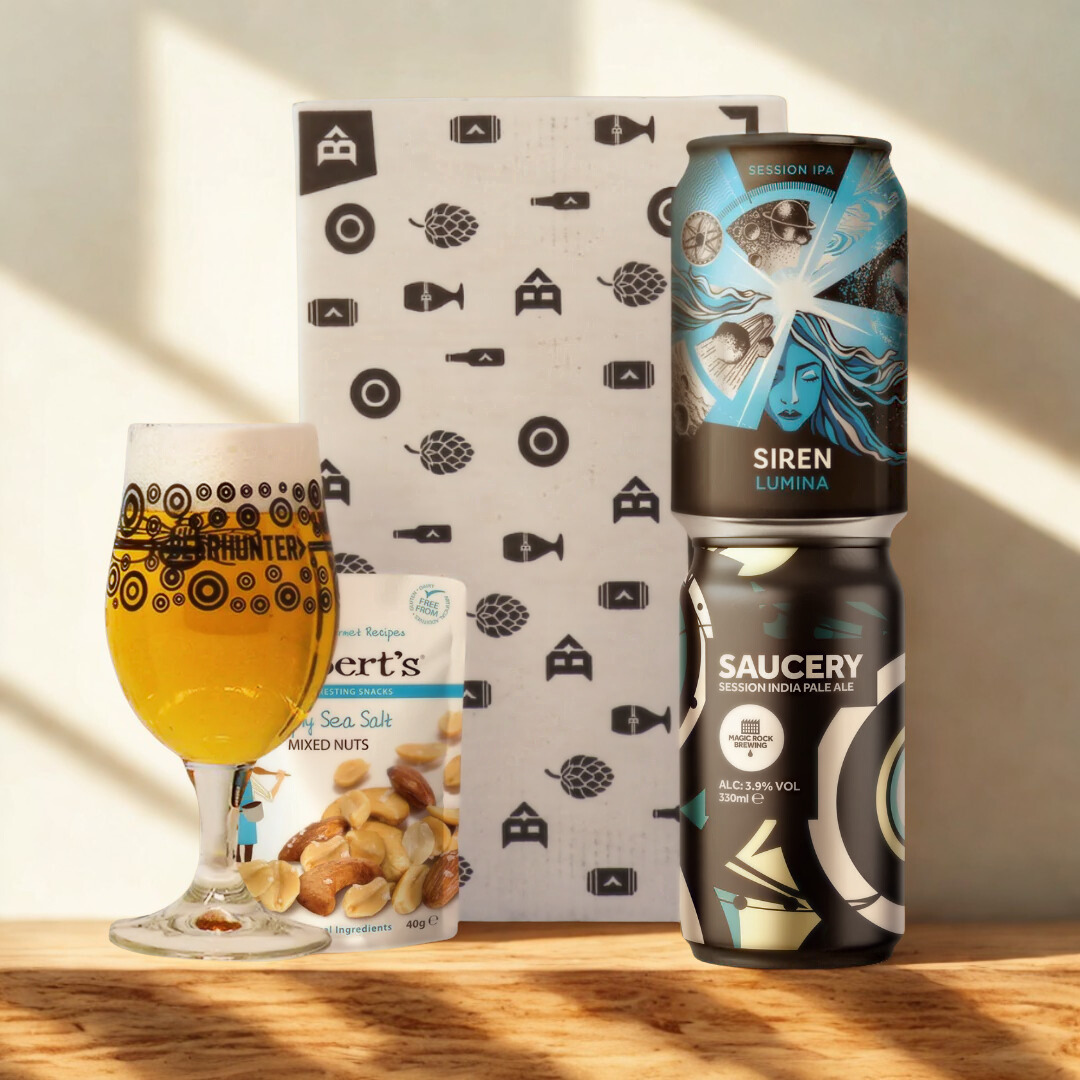 Gluten Free & Vegan Craft Beer 2 Can Gift Set with Beer Hunter Glass (330ml Cans)