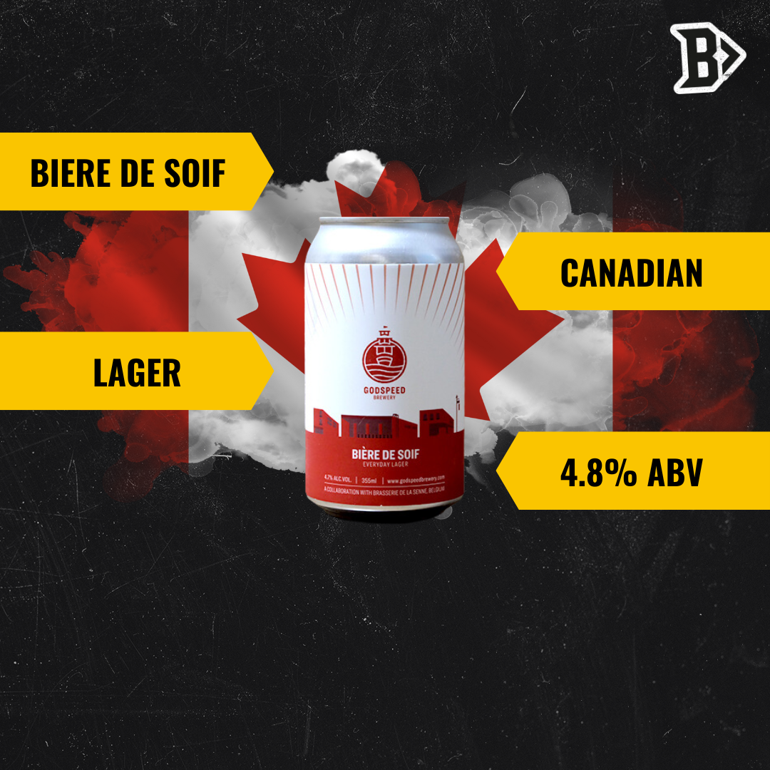 Godspeed Biere de Soif Canadian Everyday Lager 355ml Cans - 4.80% ABV (12 Pack)