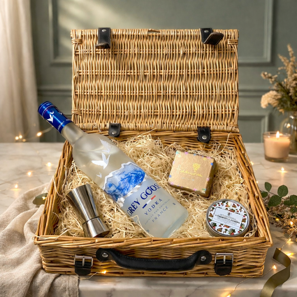 Grey Goose Vodka 14" Gift Hamper with Chocolates and Accessories 70cl (40%ABV)