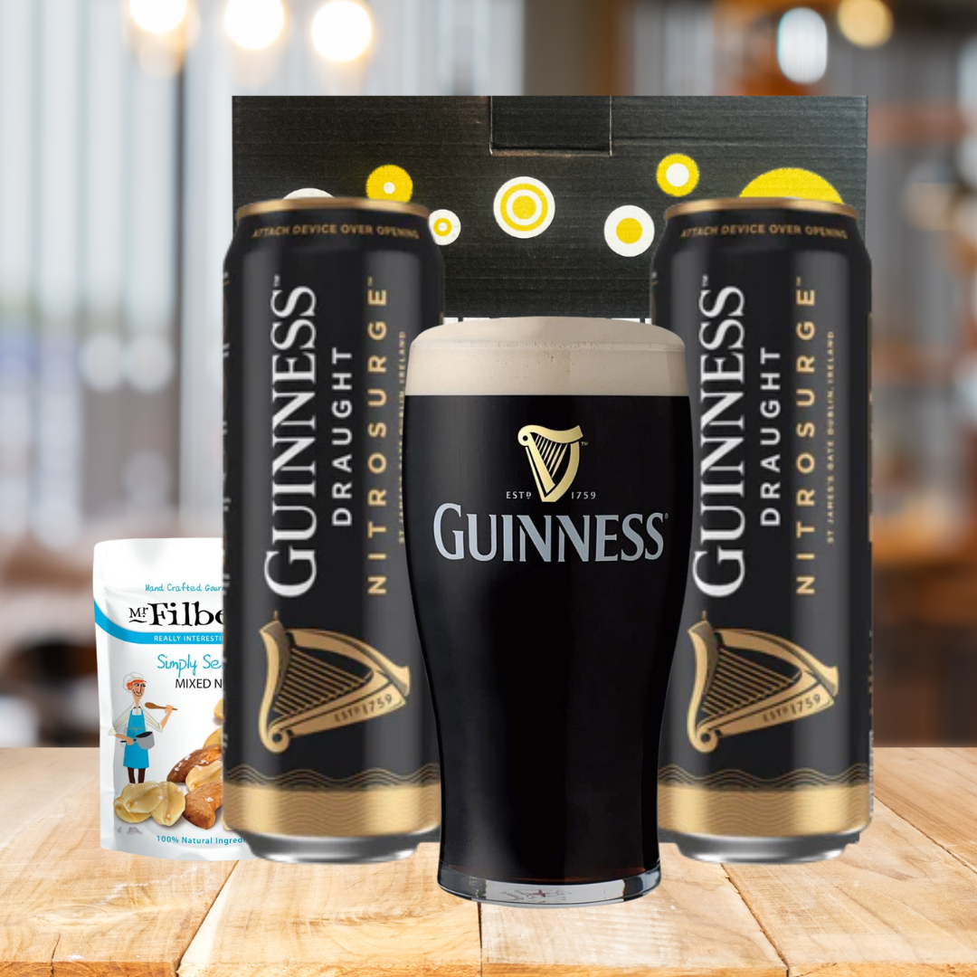 Guinness NitroSurge Stout Cans Gift Set with Pint Glass (2 Pack) - BEERHUNTER