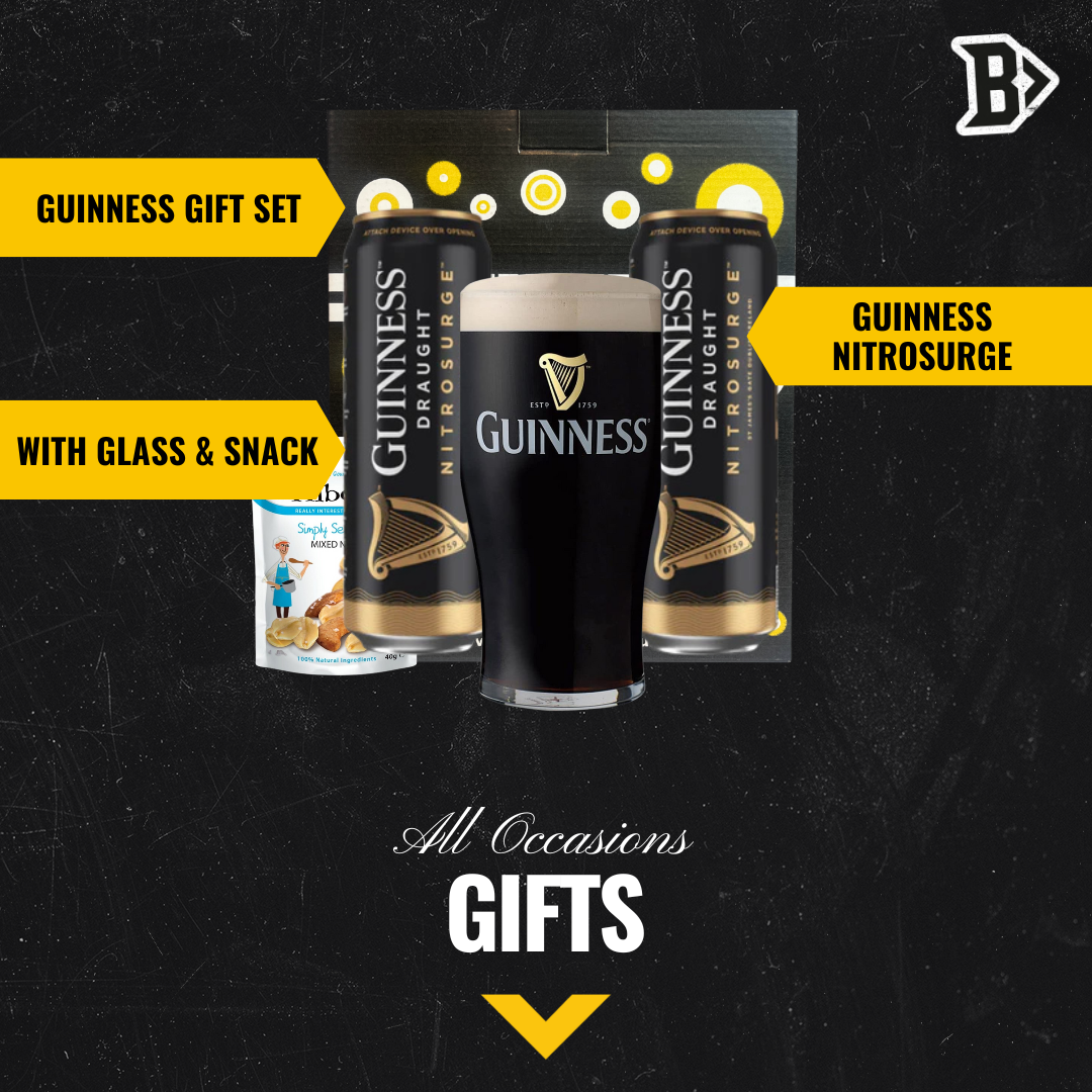 Guinness NitroSurge Stout Cans Gift Set with Pint Glass (2 Pack) - BEERHUNTER