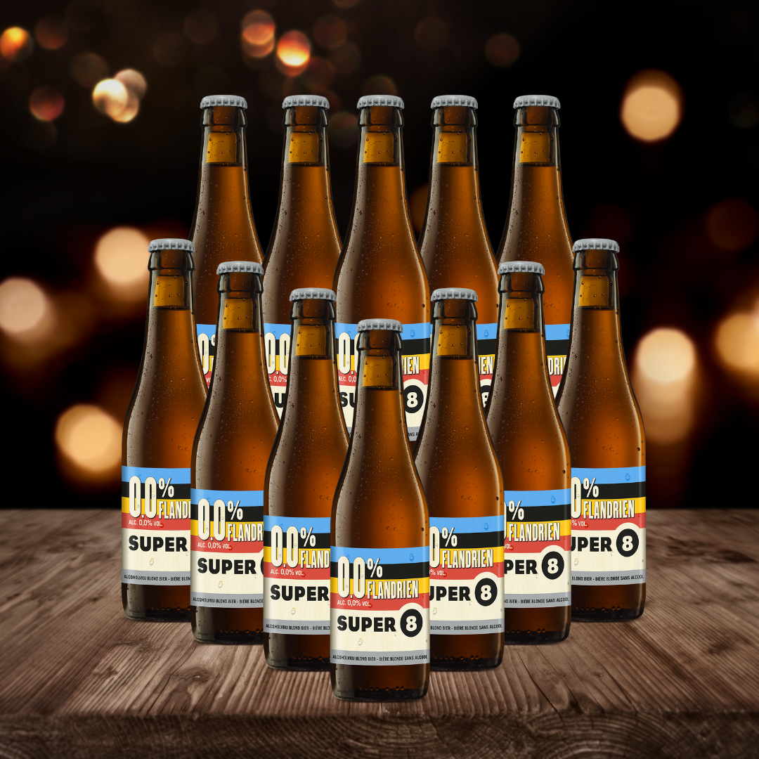 Haacht Super 8 Flandrien Belgian Alcohol Free Beer 330ml Bottles - 0.0% ABV (12 Pack)