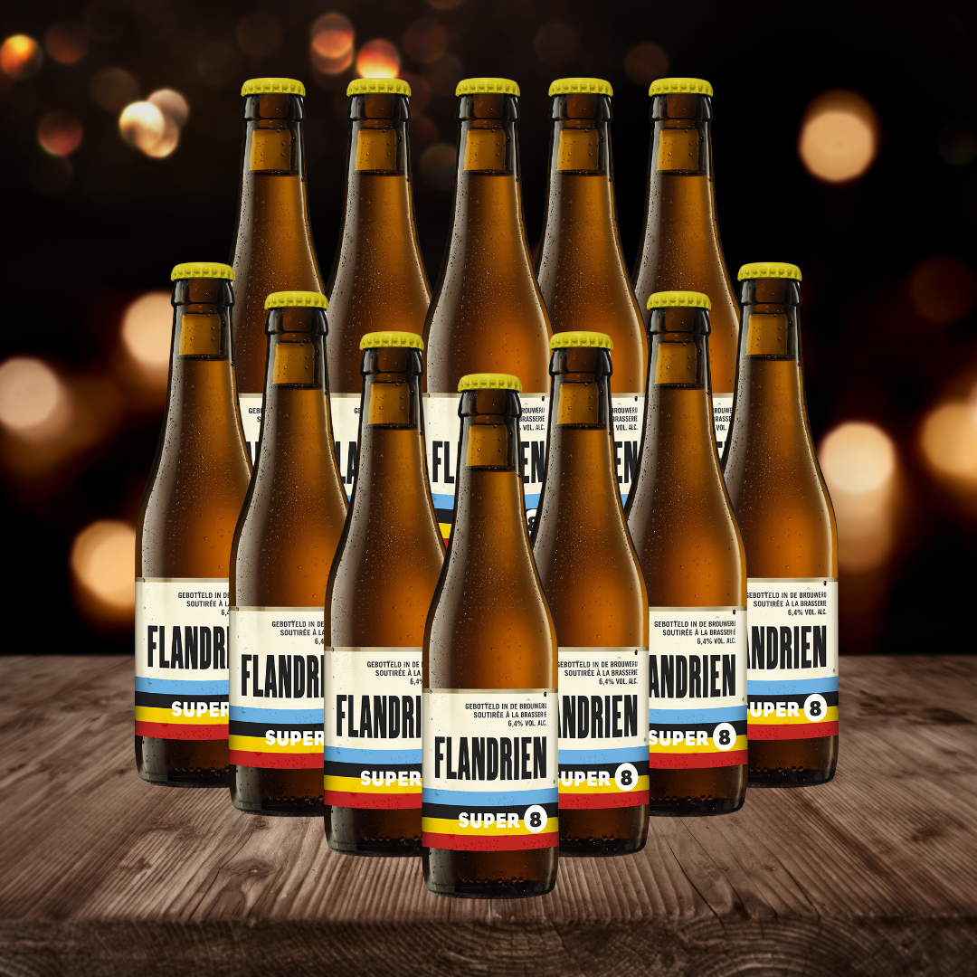 Haacht Super 8 Flandrien Belgian Blond Beer 330ml Bottles - 4.4% ABV (12 Pack)