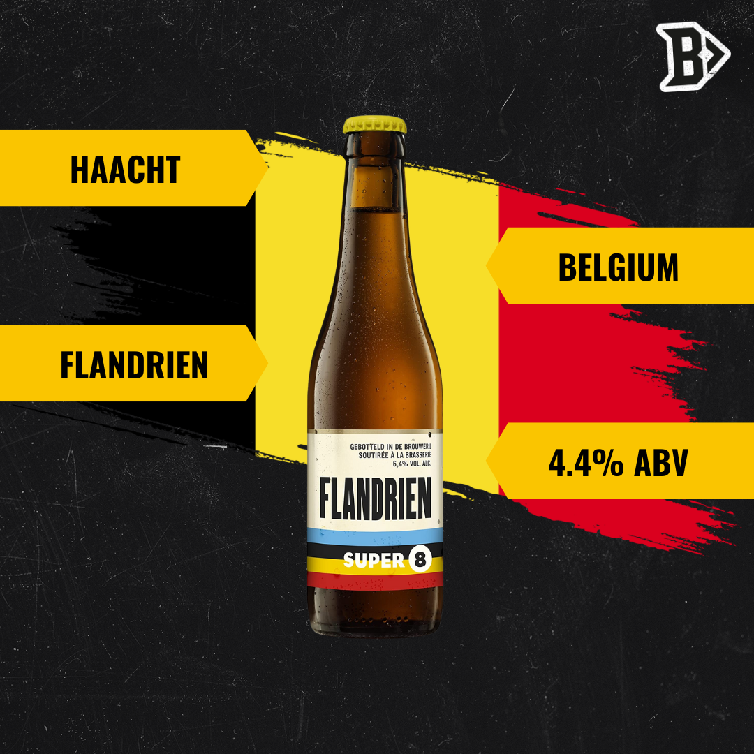 Haacht Super 8 Flandrien Belgian Blond Beer 330ml Bottles - 4.4% ABV (12 Pack)