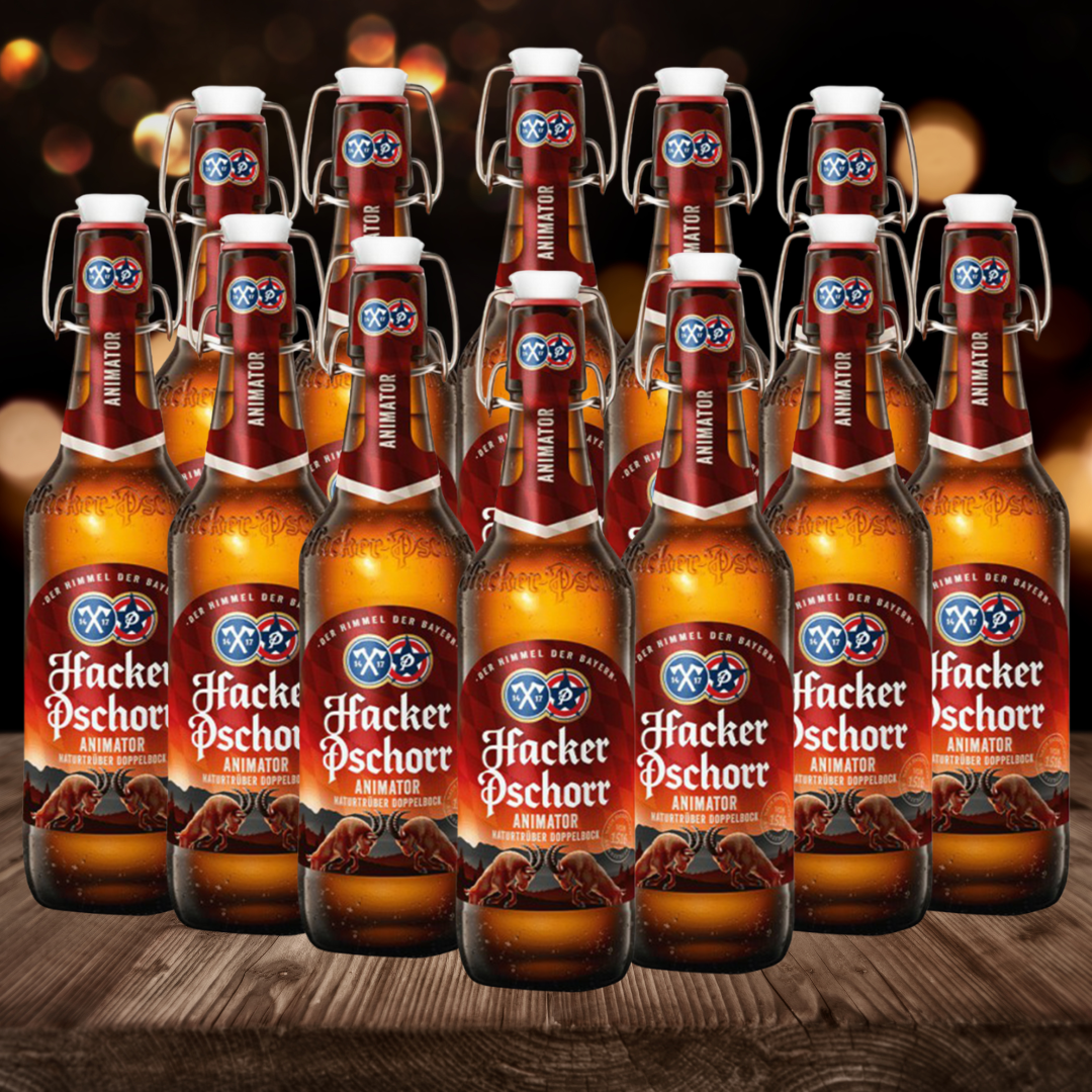 Hacker Pschorr Animator German Doppelbock 500ml Bottles - 8.1% ABV (12 Pack)