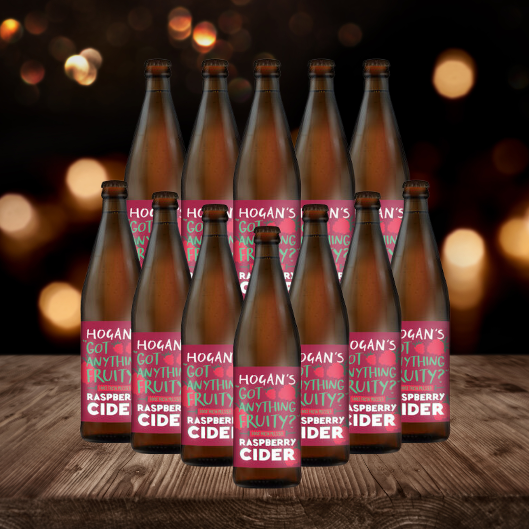 Hogan's High Sobriety Raspberry British Cider 330ml Bottles - 0.50% ABV (12 Pack)