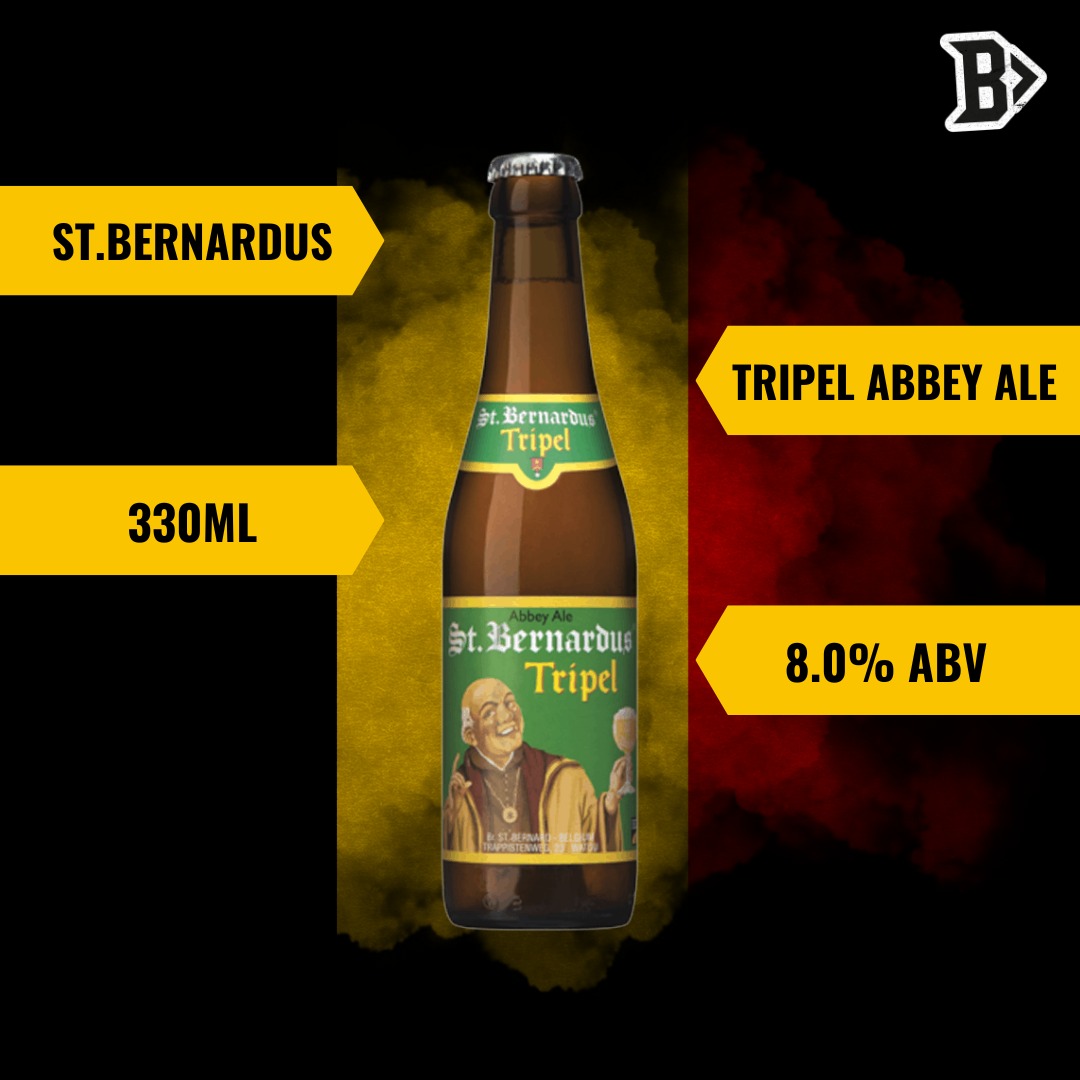 St. Bernardus TRIPEL Belgian Abbey Tripel Ale 330 ml Bottles – ABV 8.0% (12 Pack)