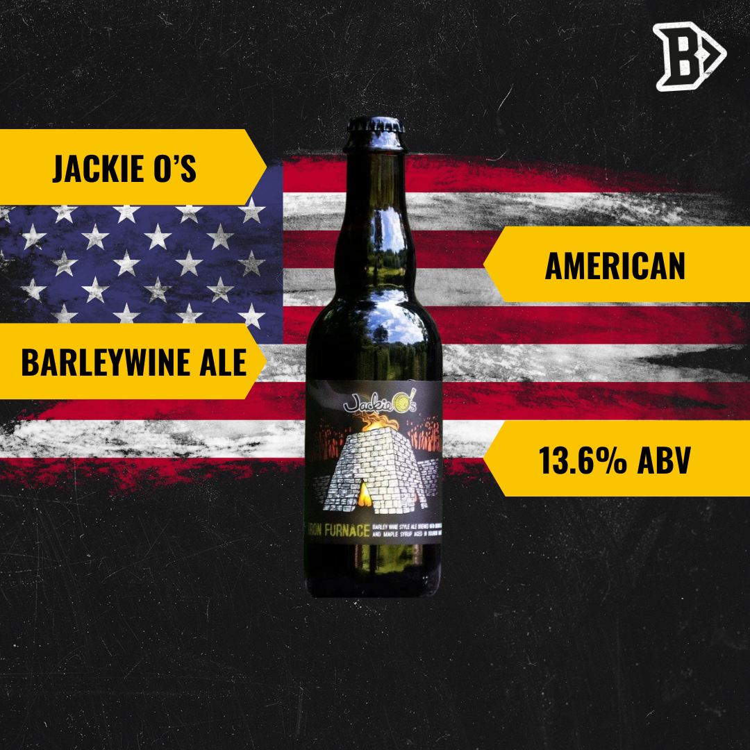 Jackie O's Iron Furnace American Barleywine Ale 375ml Bottles - 13.60% ABV (12 Pack)