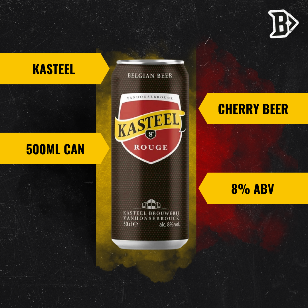 Kasteel Rouge Belgian Cherry Fruit Beer 500ml Cans – 8.0% ABV (12 Pack) - BEERHUNTER
