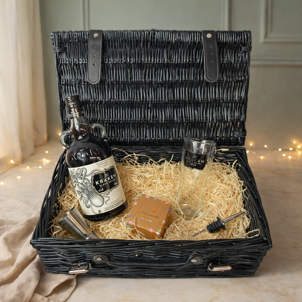 Kraken Black Spiced Rum 14" Gift Hamper with Chocolate and Accessories - 70cl  (40% ABV)