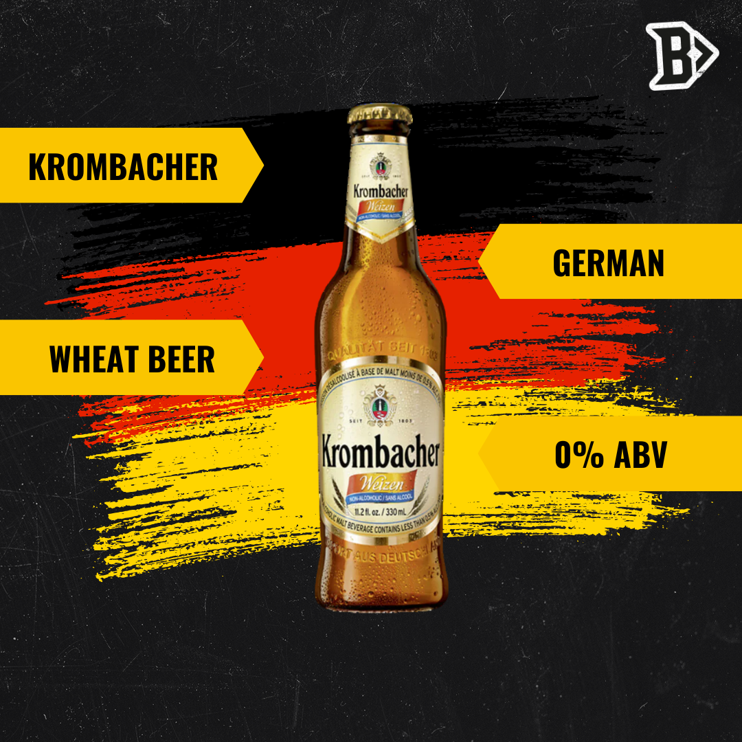 Krombacher Alcohol Free Weizen German Wheat Beer 500ml Bottles (12 Pack) - 0.0% ABV