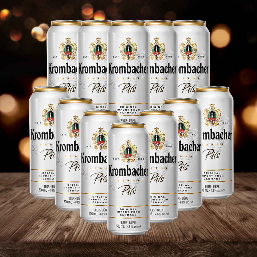Krombacher Pils Premium German Pilsner 500ml Cans (12 Pack) - 4.8% ABV