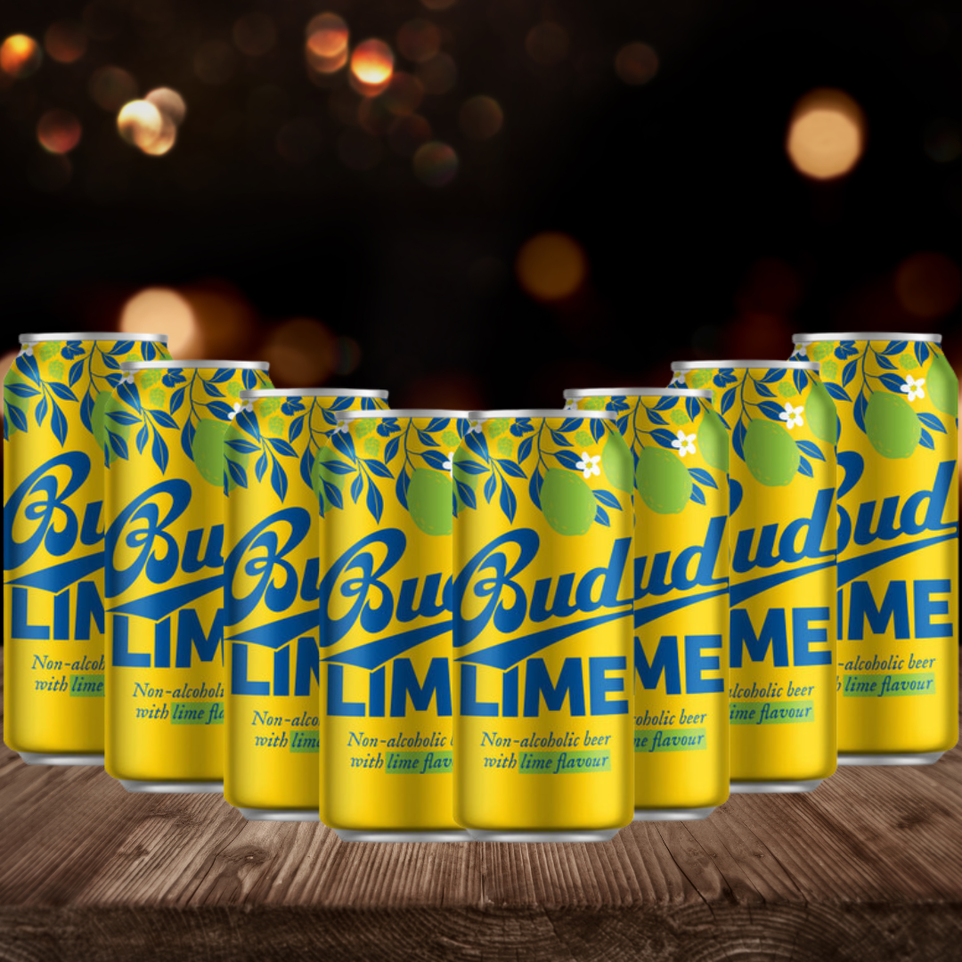 Bud Lime Alcohol Free Beer 500ml Cans - 0.3% ABV (Multipack)