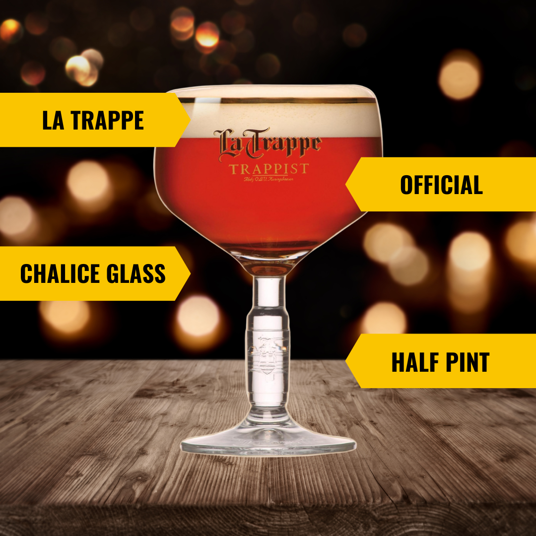 La Trappe Official Branded Chalice Glass - Half Pint - BEERHUNTER