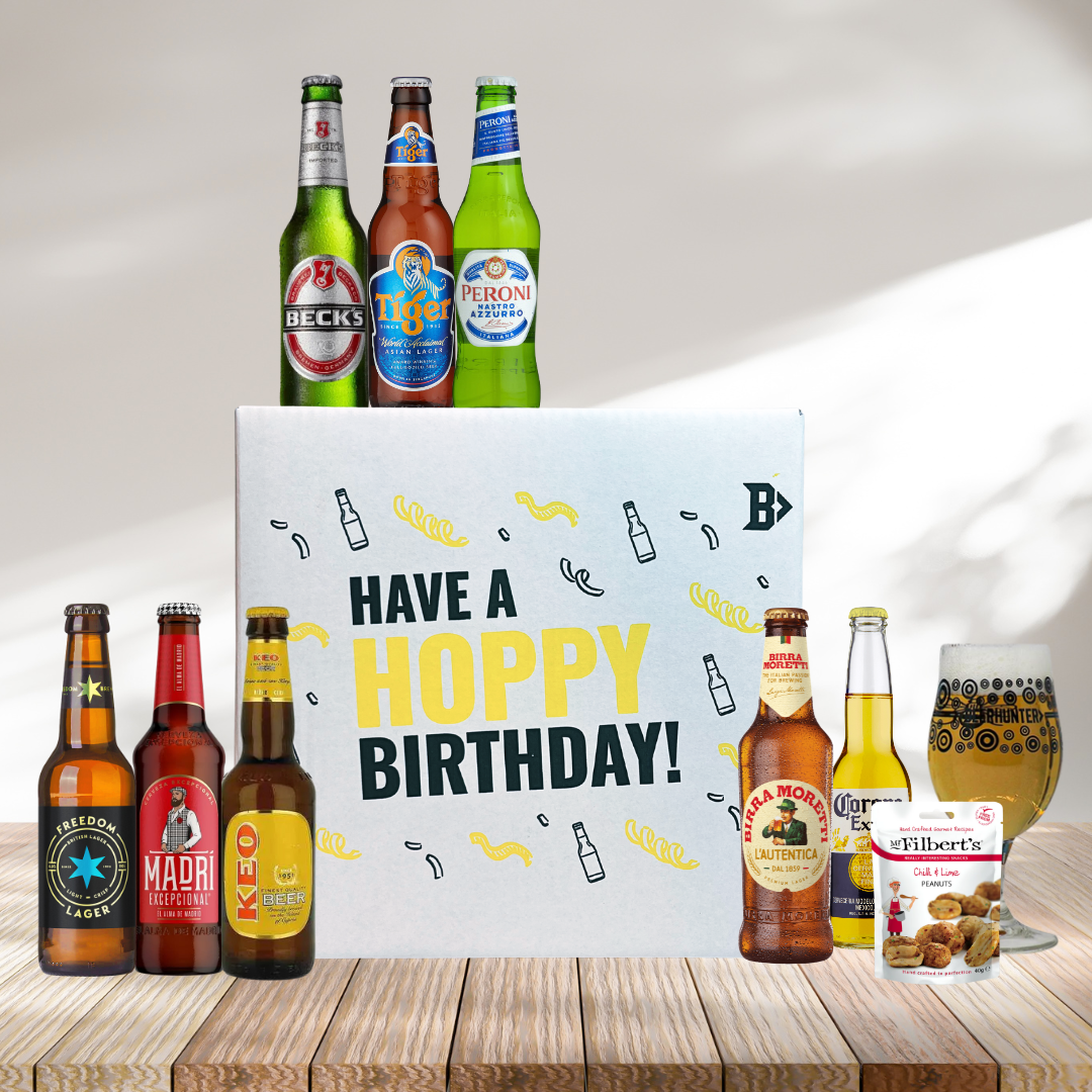 Lager Hoppy Birthday Gift Box with Glass - (8 Pack)