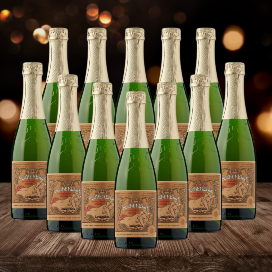 Lindemans Pescheresse Belgian Lambic Fruit Peach Low Alcohol Beer 355ml Bottles - 3.5% ABV (12 Pack) - BEERHUNTER