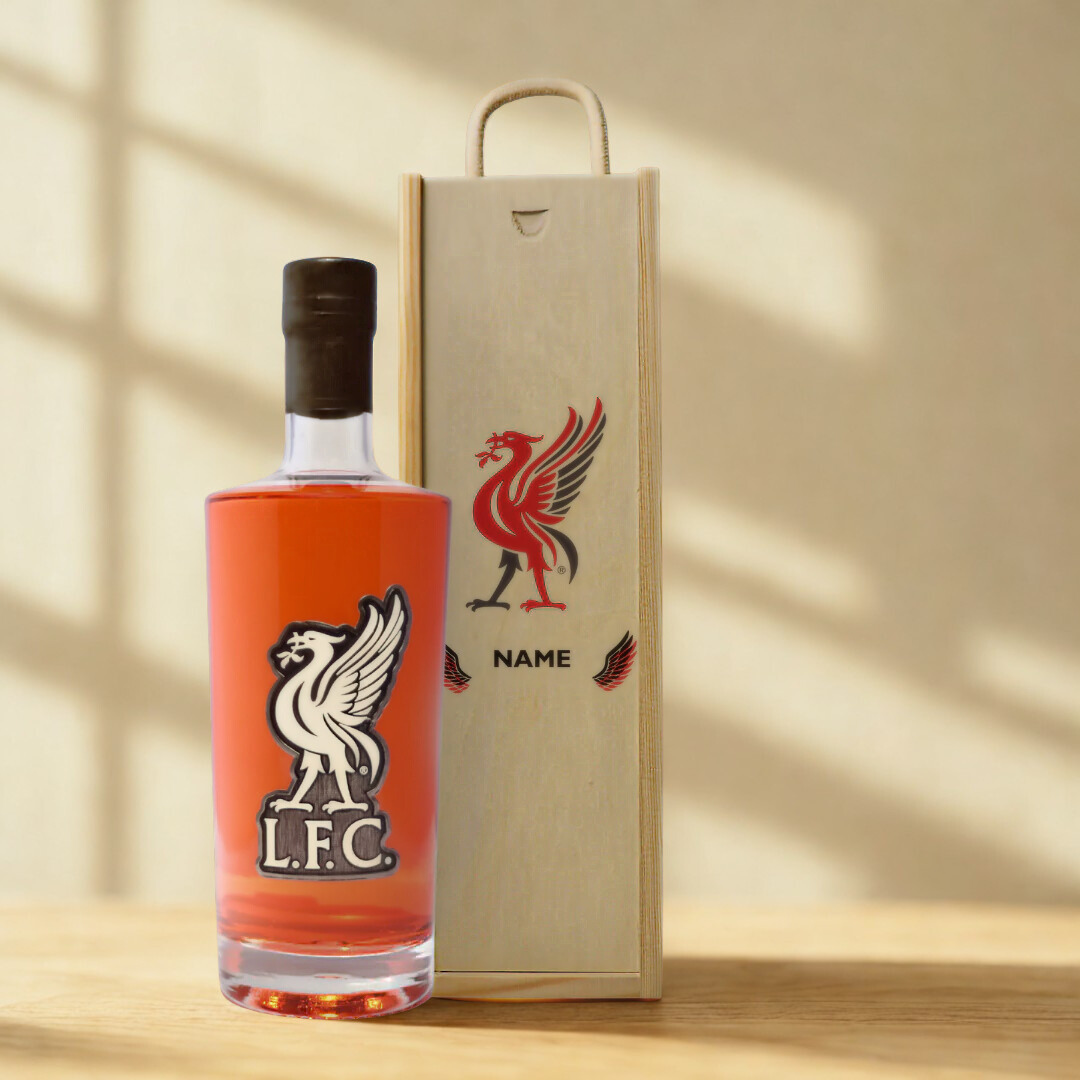 Liverpool Football Strawberry &amp; Rhubarb Vodka in Personalised Presentation Box (70cl) - 37.5% ABV