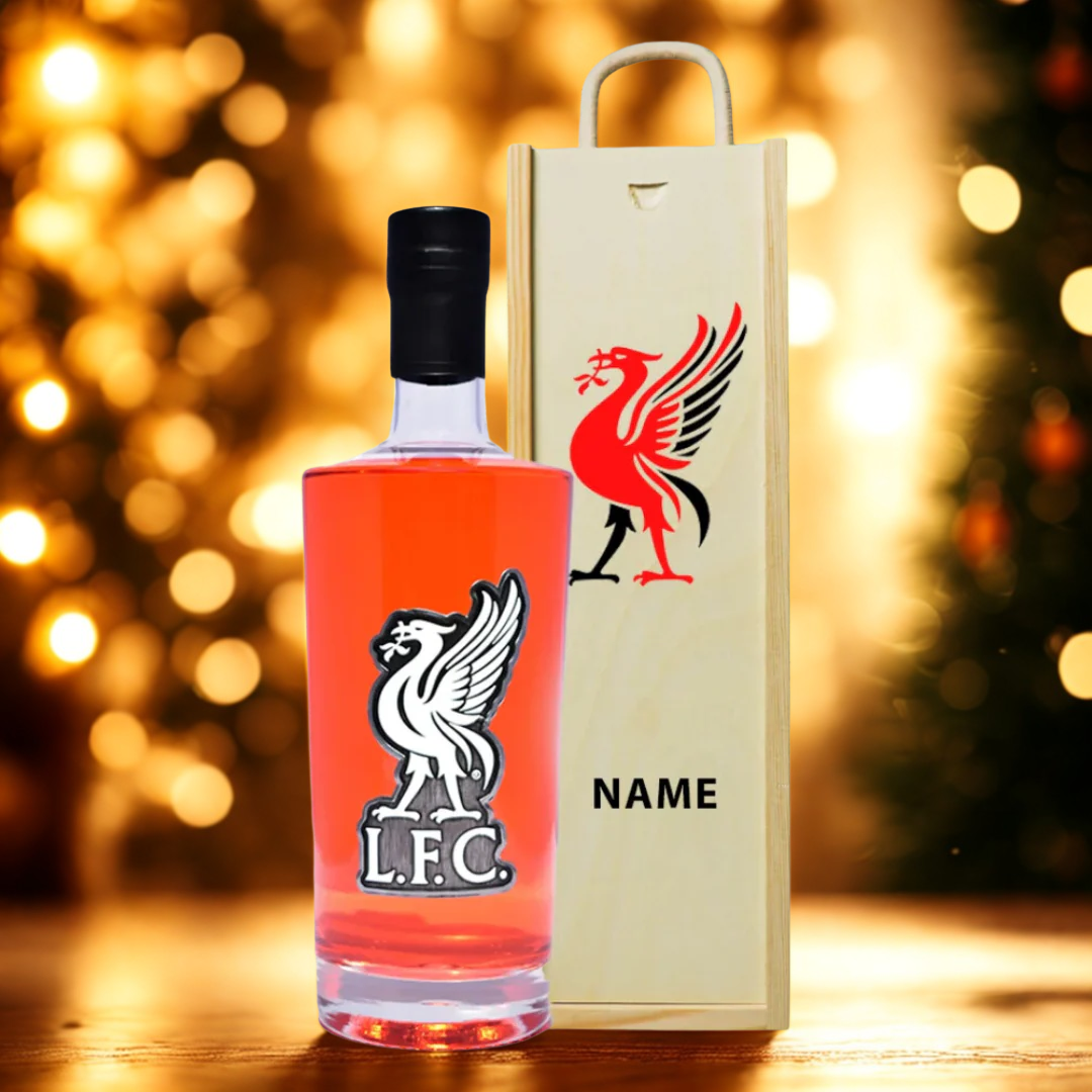 Liverpool Football Strawberry & Rhubarb Vodka in Personalised Presentation Box (70cl) - 37.5% ABV