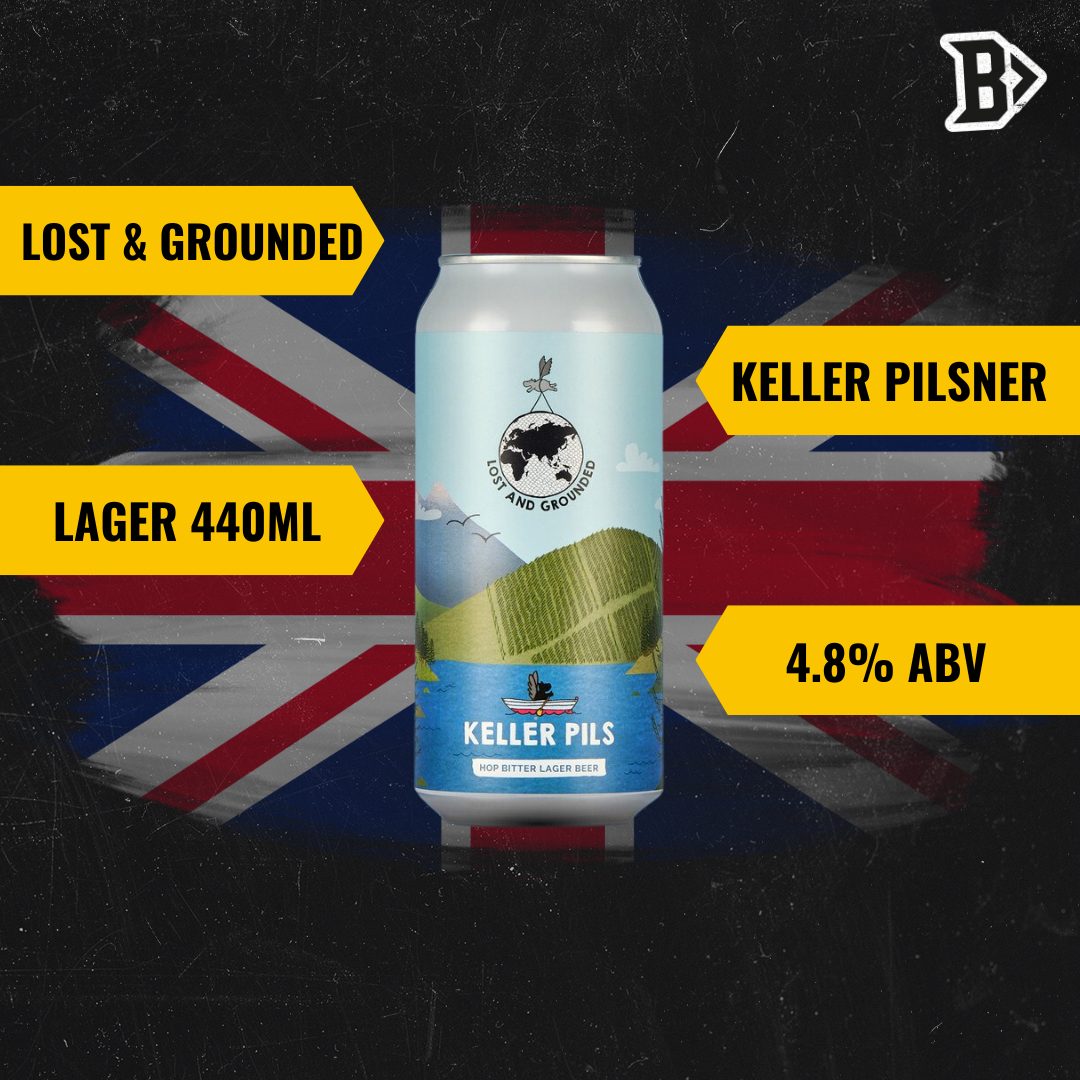 Lost & Grounded British Keller Pils Cans 440ml - 4.80% ABV (12 Pack) - BEERHUNTER