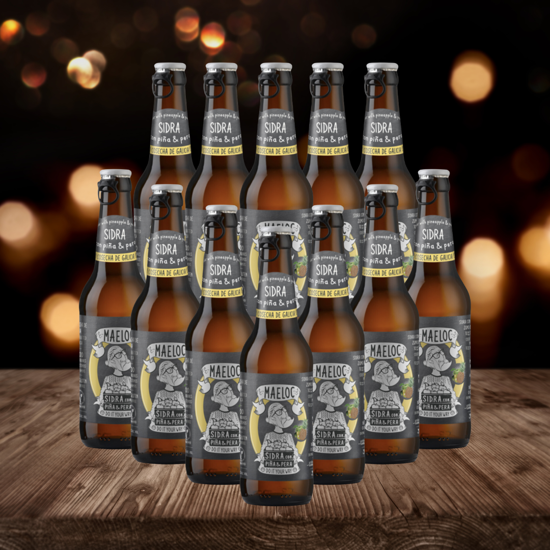 Maeloc Galician Pineapple &amp; Pear Spanish Cider 330ml Bottles - 4.0% ABV (12 Pack)