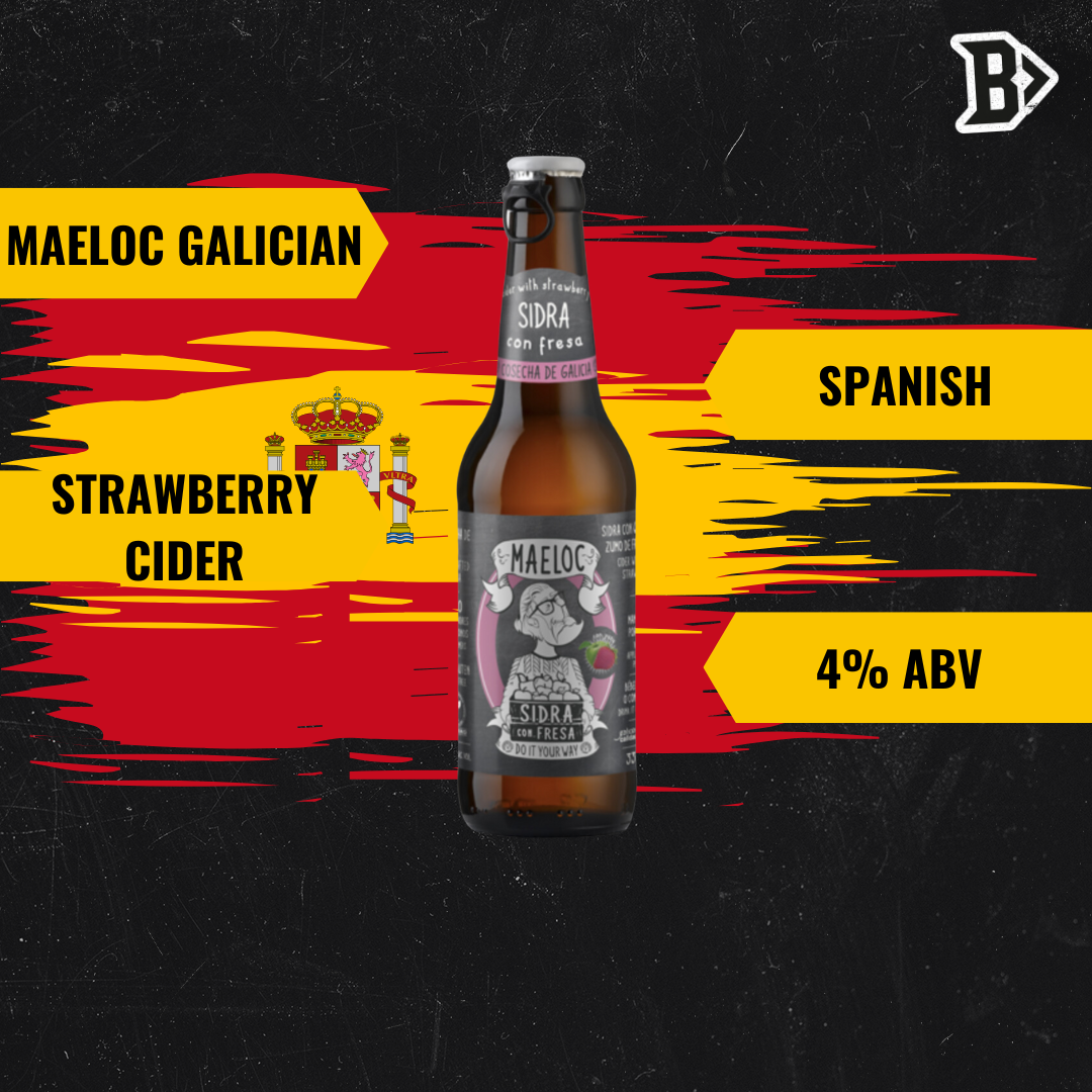 Maeloc Galician Strawberry Spanish Cider 330ml Bottles - 4.0% ABV (12 Pack)