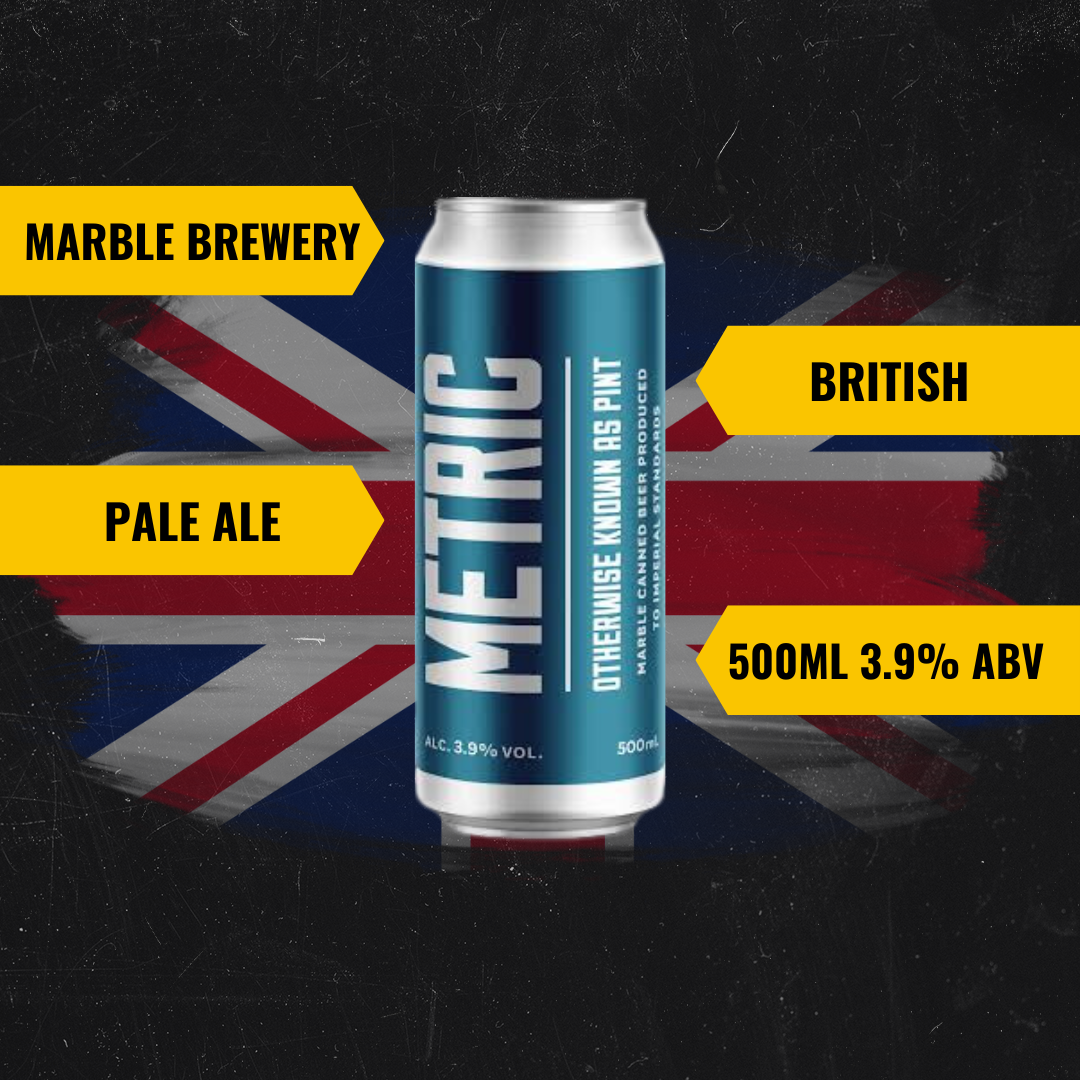 Marble Metric Pale Ale 500ml Cans - 3.9% ABV (12 Pack)