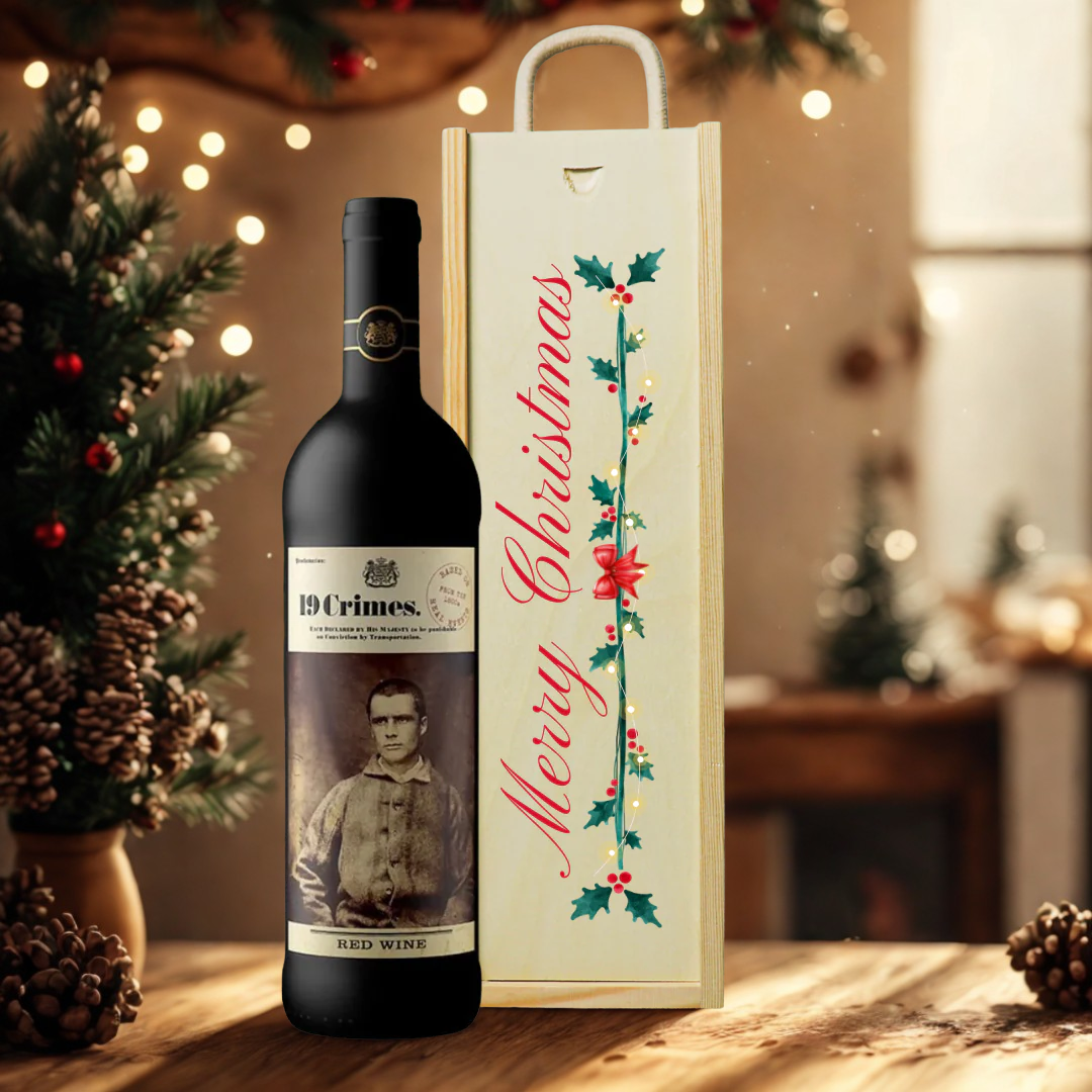 Merry Christmas 19 Crimes Red Wine Gift Set - (75cl)