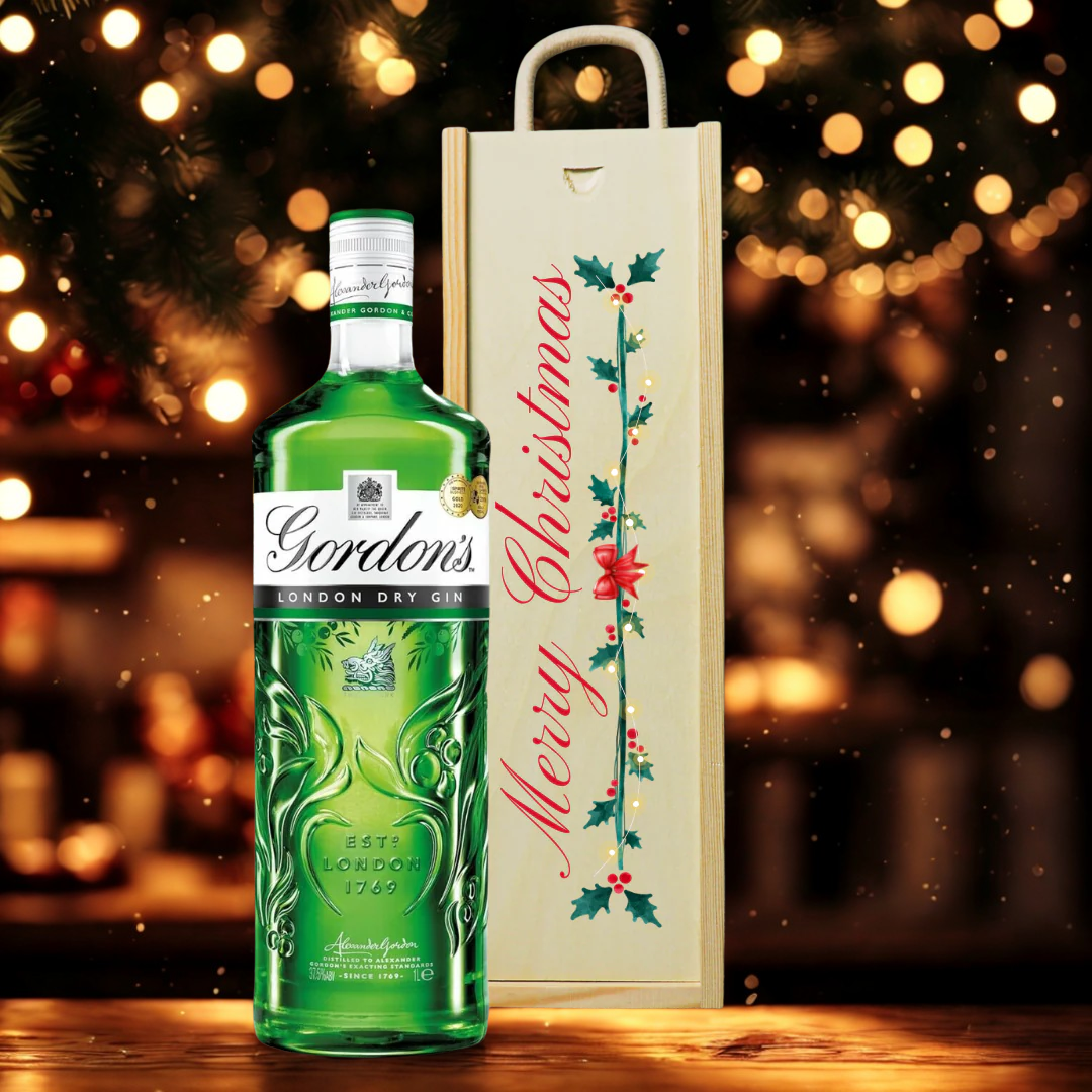 Merry Christmas Gordon's Original Dry Gin in Gift Set - (70cl)